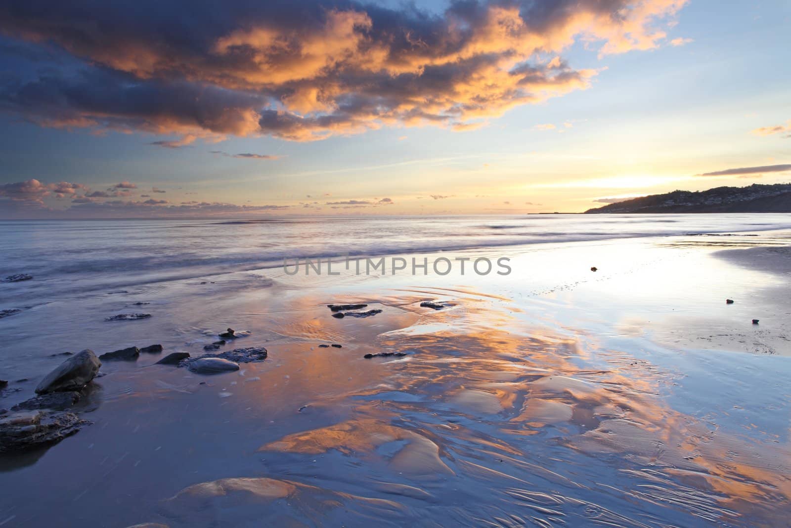 Sunset over Lyme Regis by olliemt