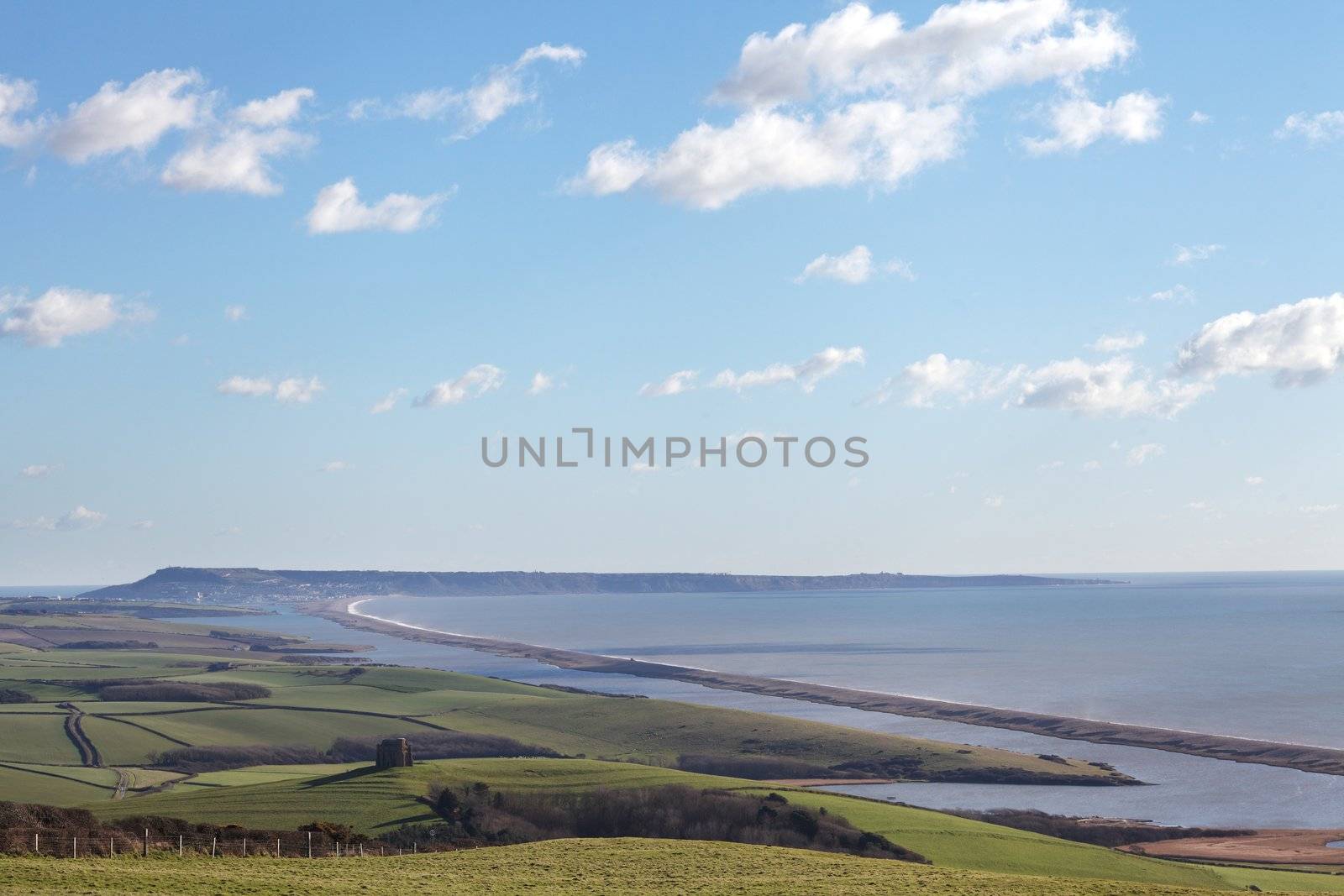 Chesil beach in dorset and portland isle