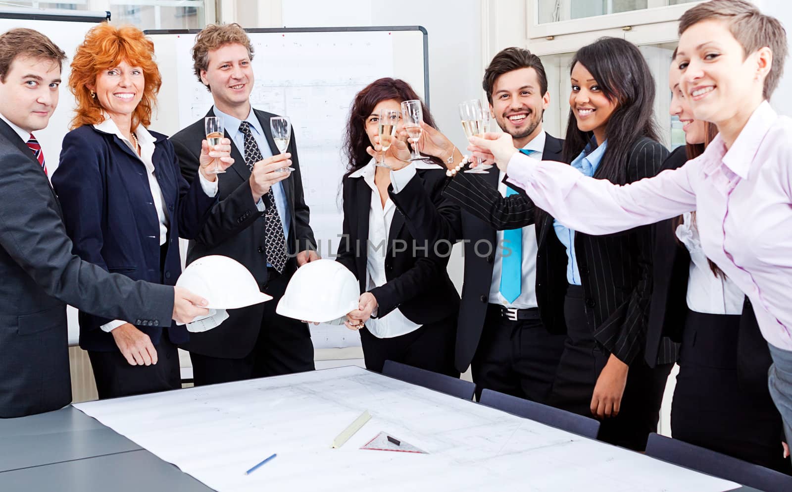 business team diversity happy isolated on white