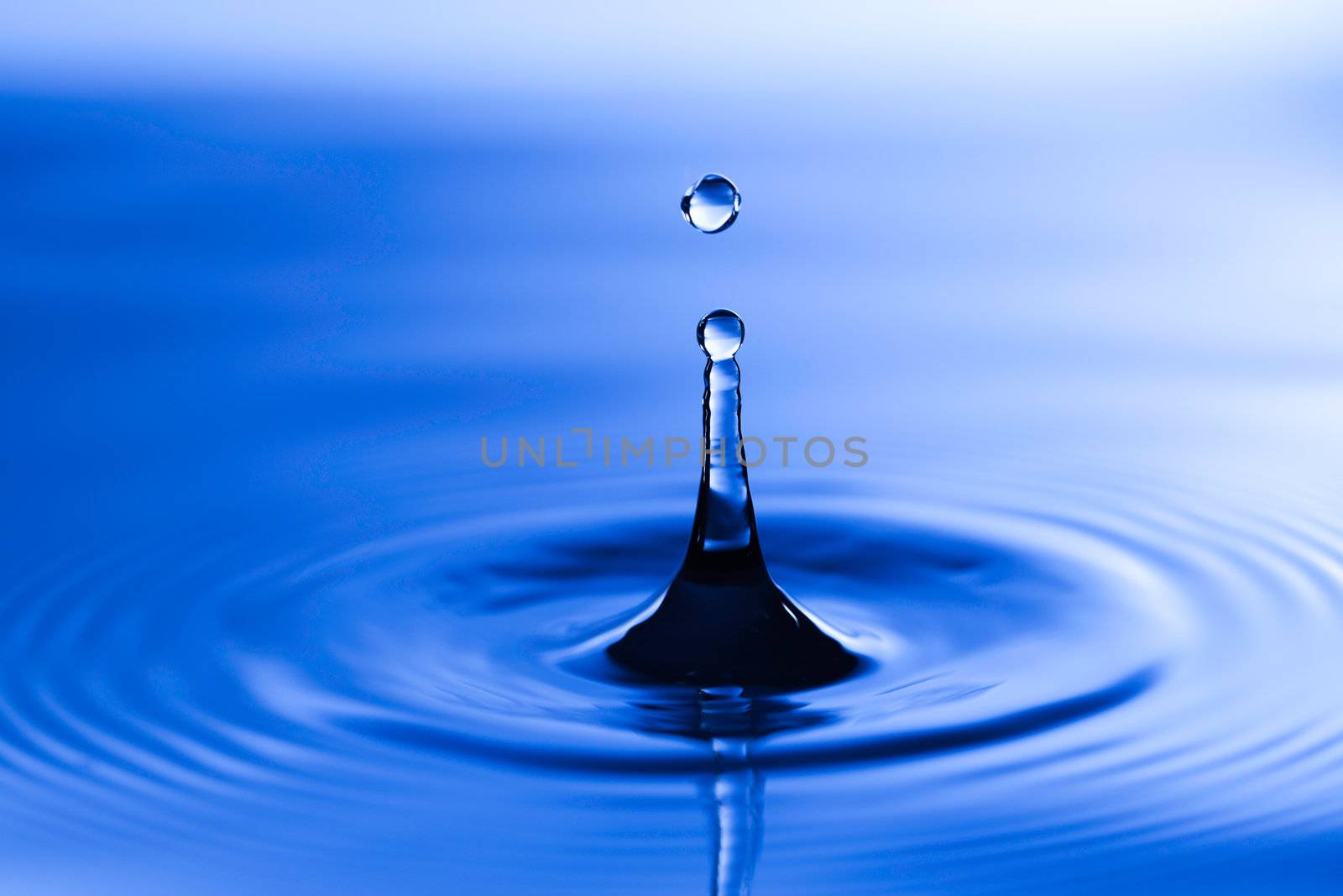 Water drop falling to a liquid surface