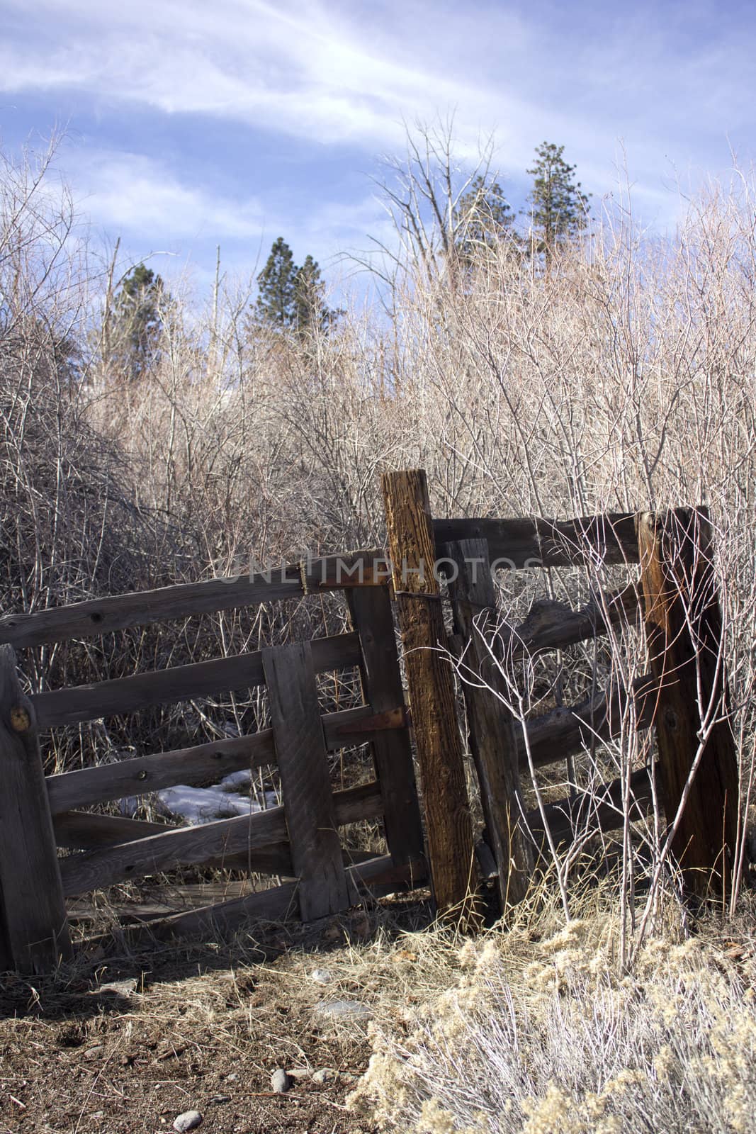 Old western ranch gate fence 