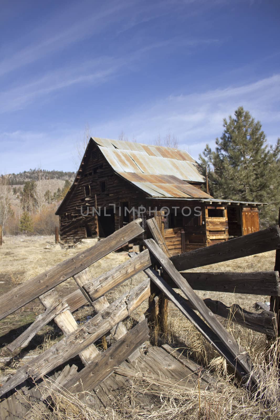 Old abandoned horse stable barn by jeremywhat