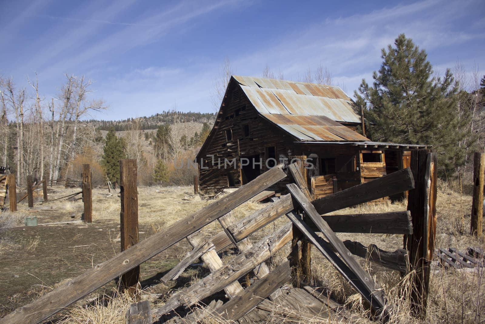 an old western horse stable barn