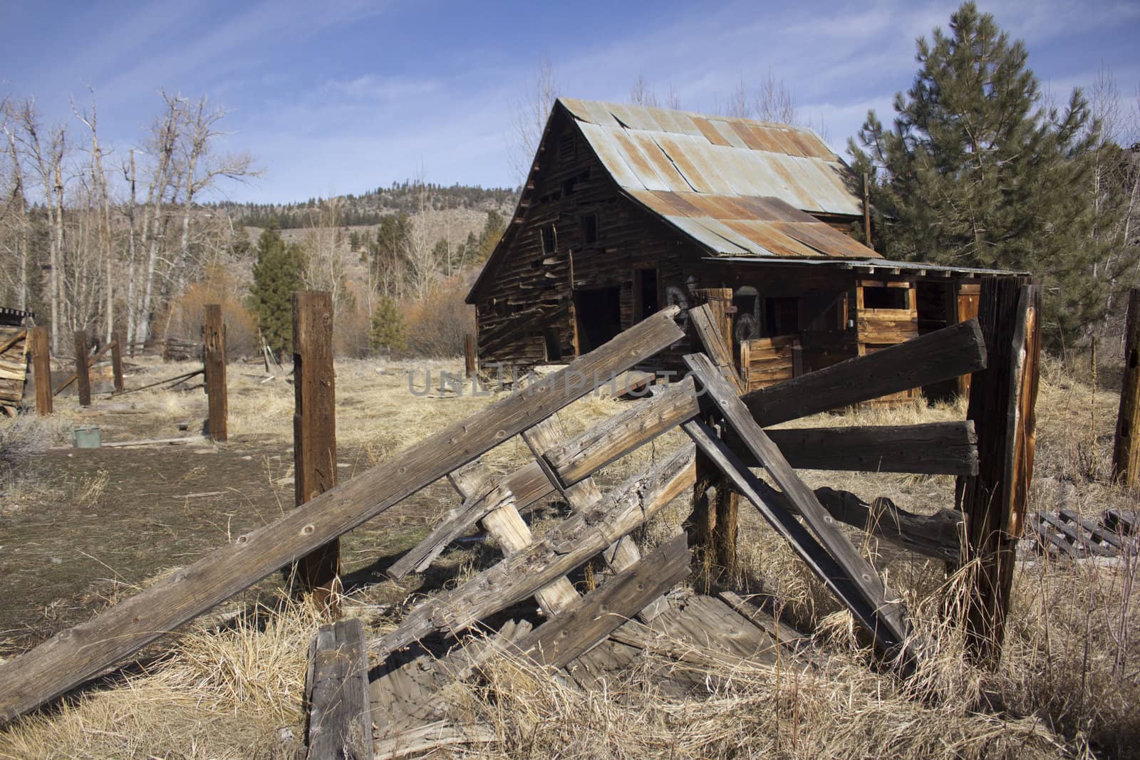 Old abandoned horse stable barn by jeremywhat