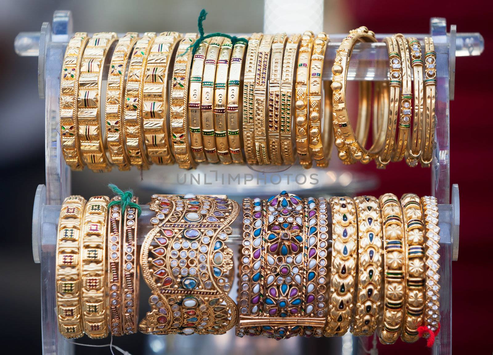 Traditional bangles in the local market in India