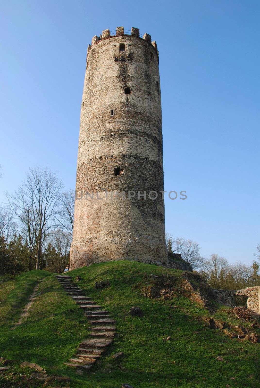 Ruins of old Czech castle - just tower has left