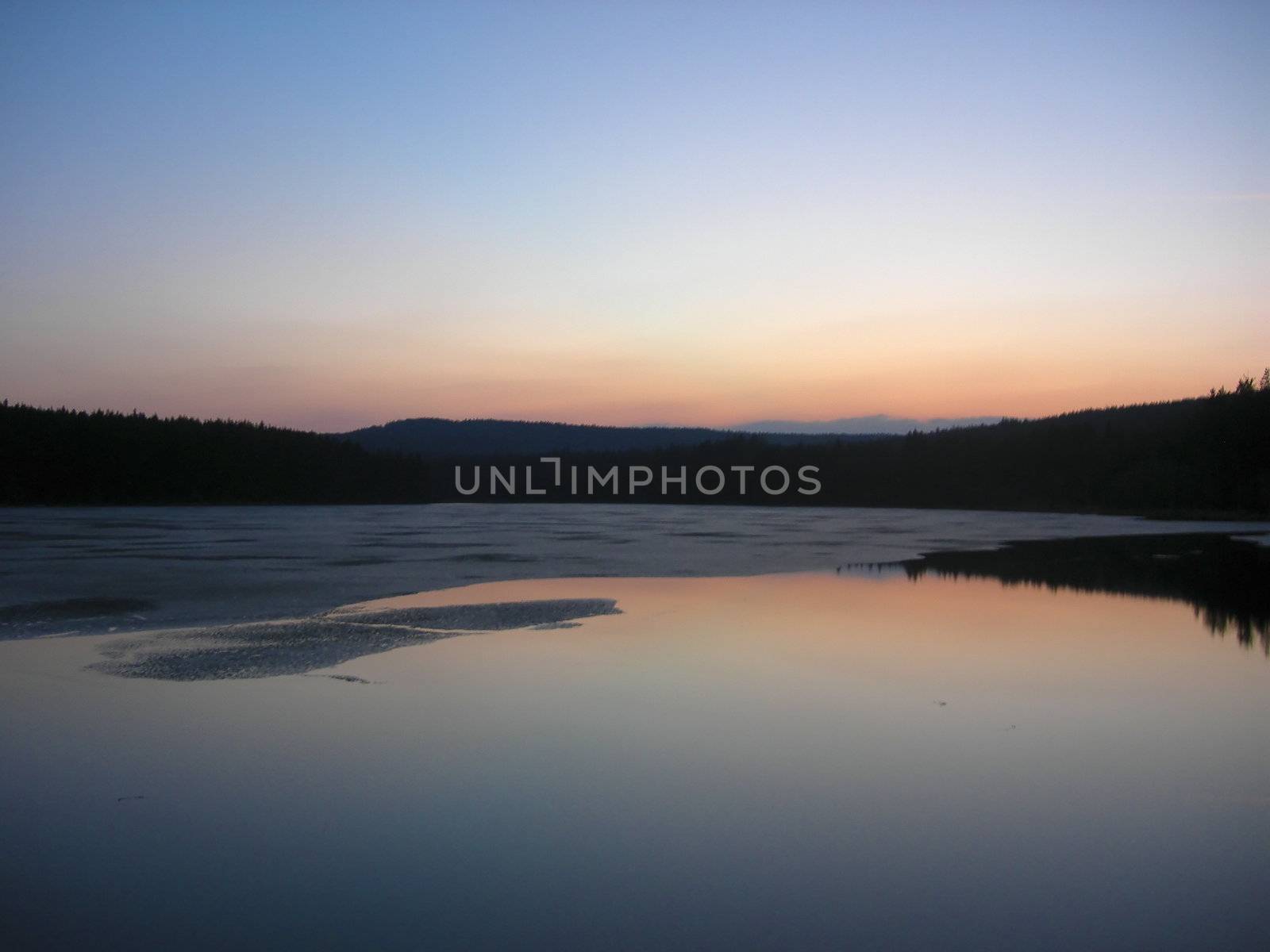 Sunset and the lake by drakodav