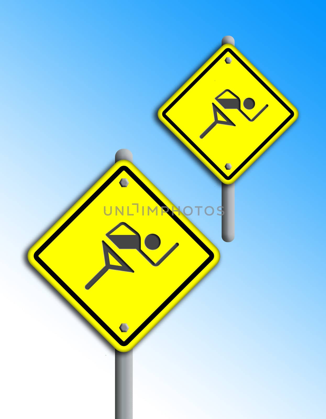 Running  icon in traffic plate  isolated on blue background.