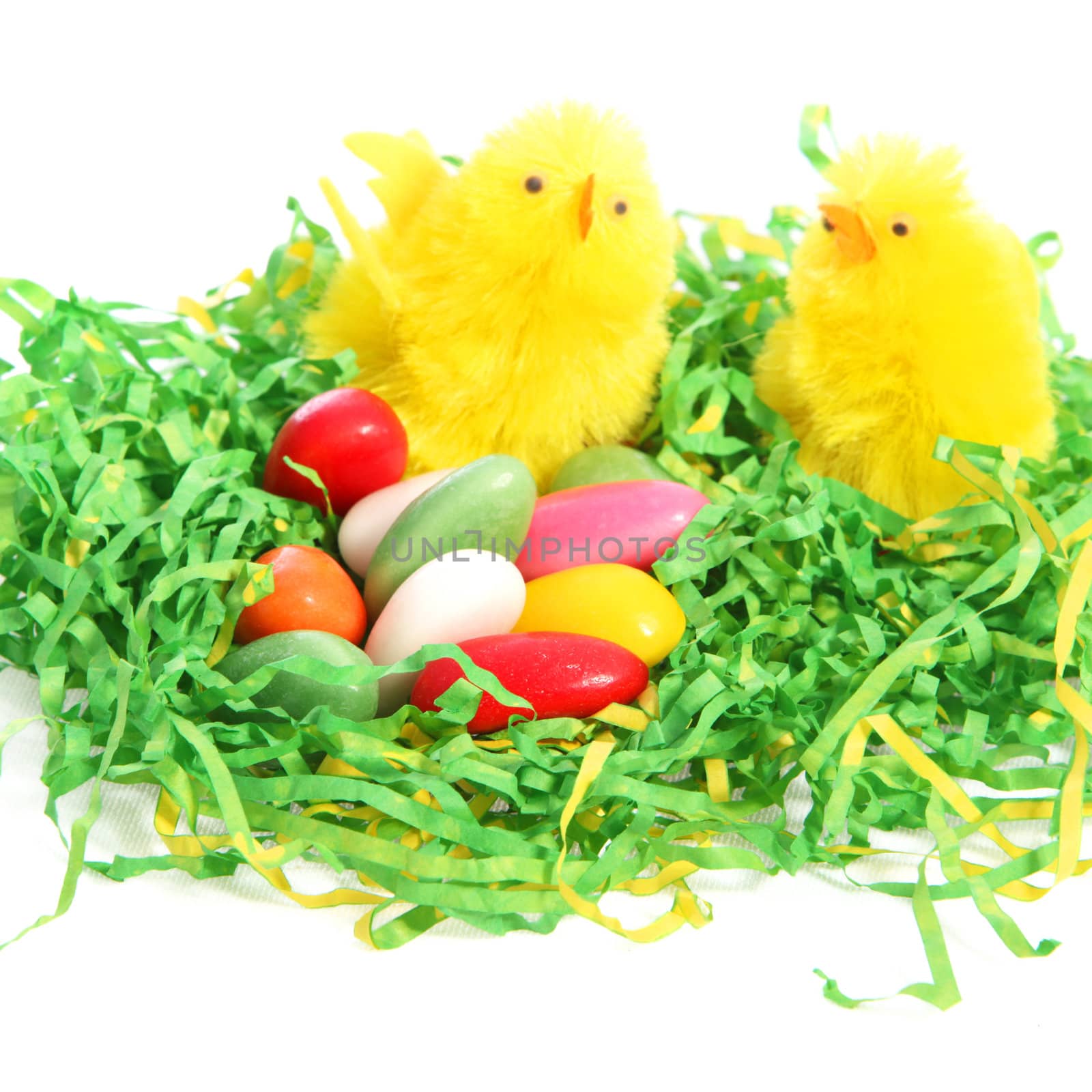 Easter chicks with a colourful clutch of eggs by Farina6000