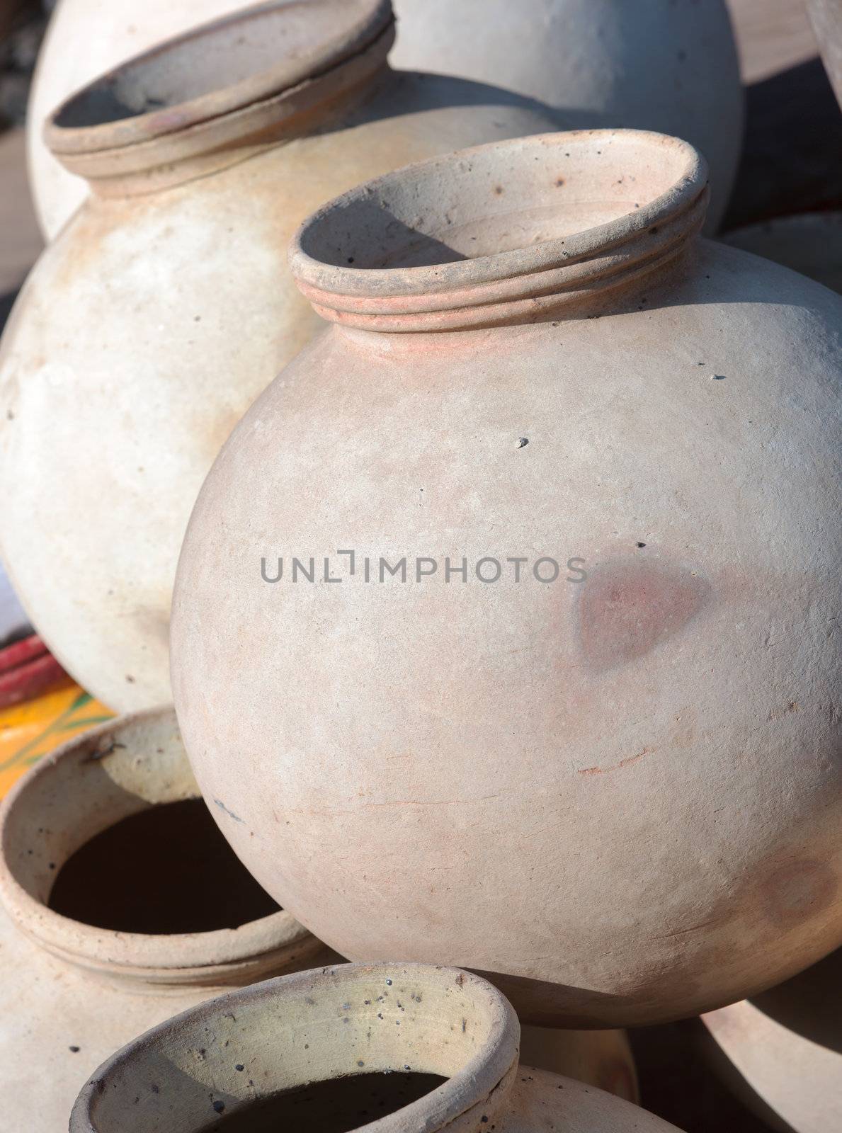 Clay pots for sale in Jodhpur, India, Asia