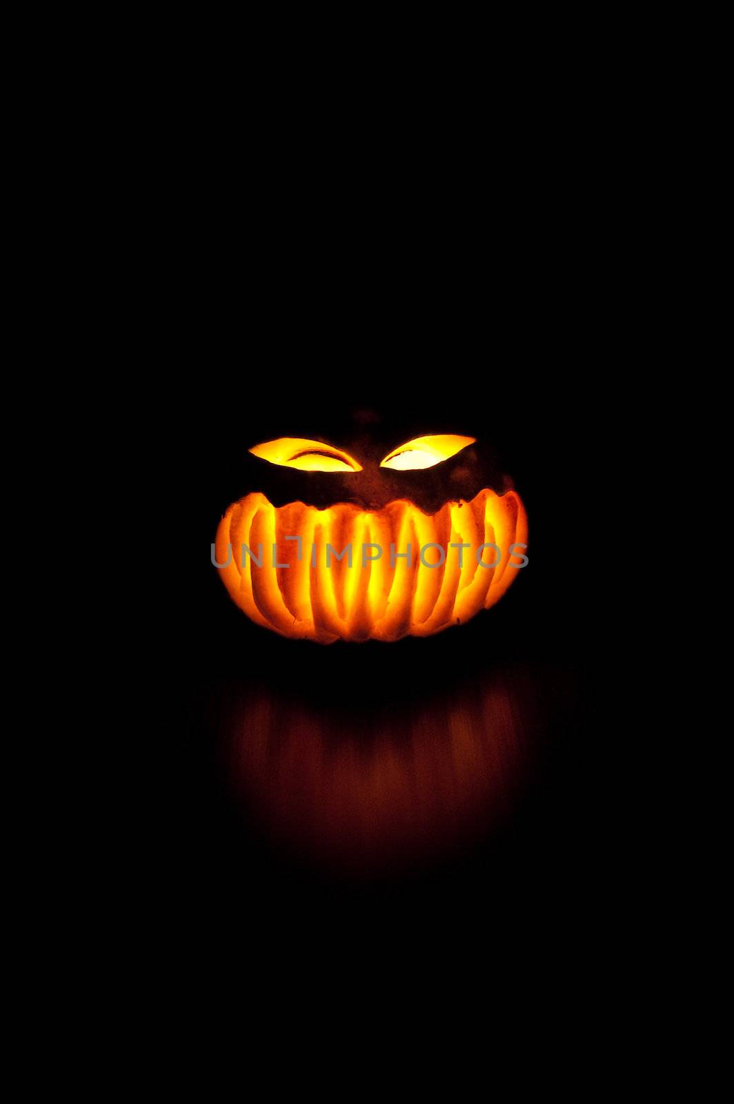 Pumpkin in the dark. Halloween night soon