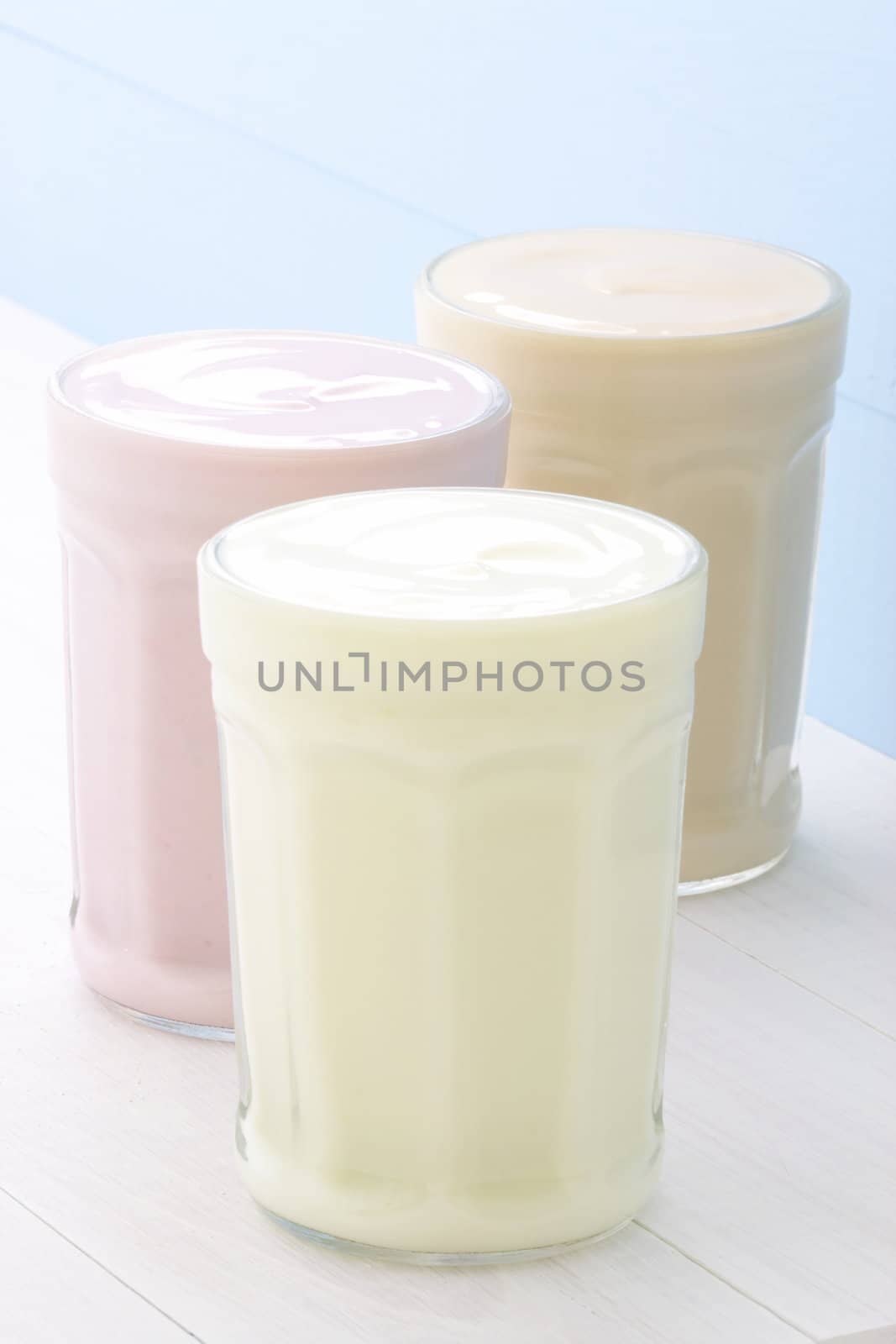 Fresh, healthy and delicious creamy yogurt in vintage French jar, the perfect snack or dessert.