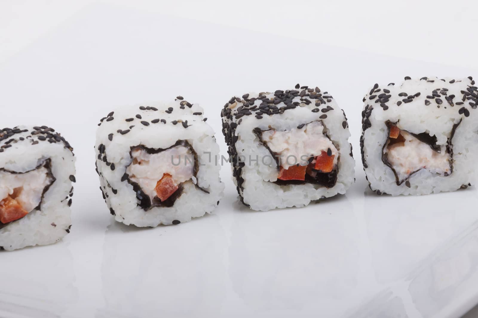 Sushi isolated on a white background