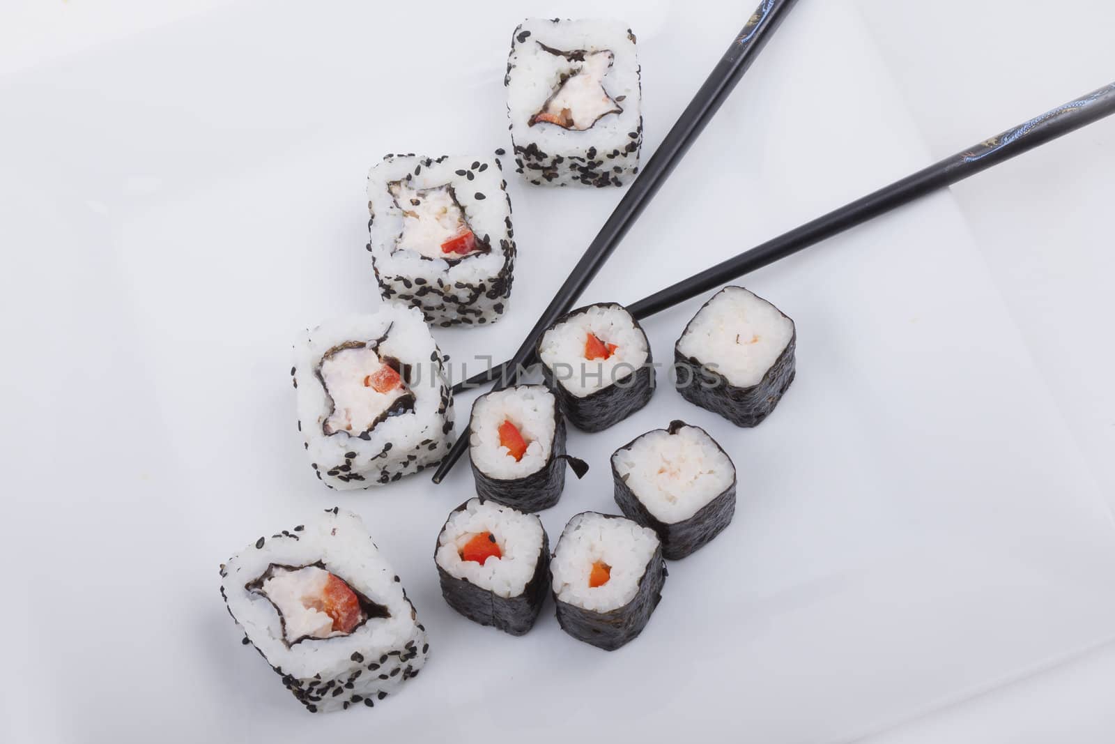 Sushi isolated on a white background