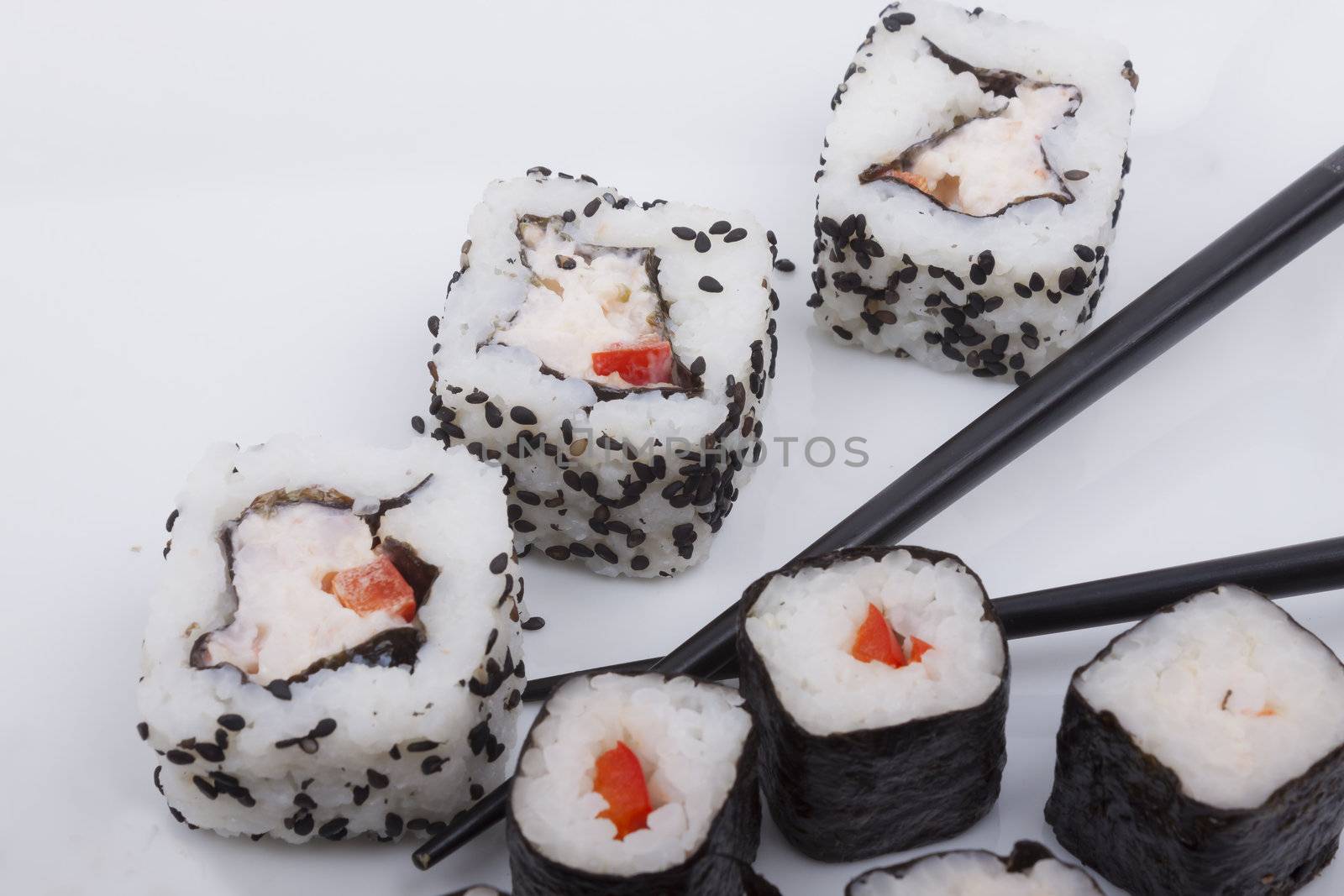 Sushi isolated on a white background