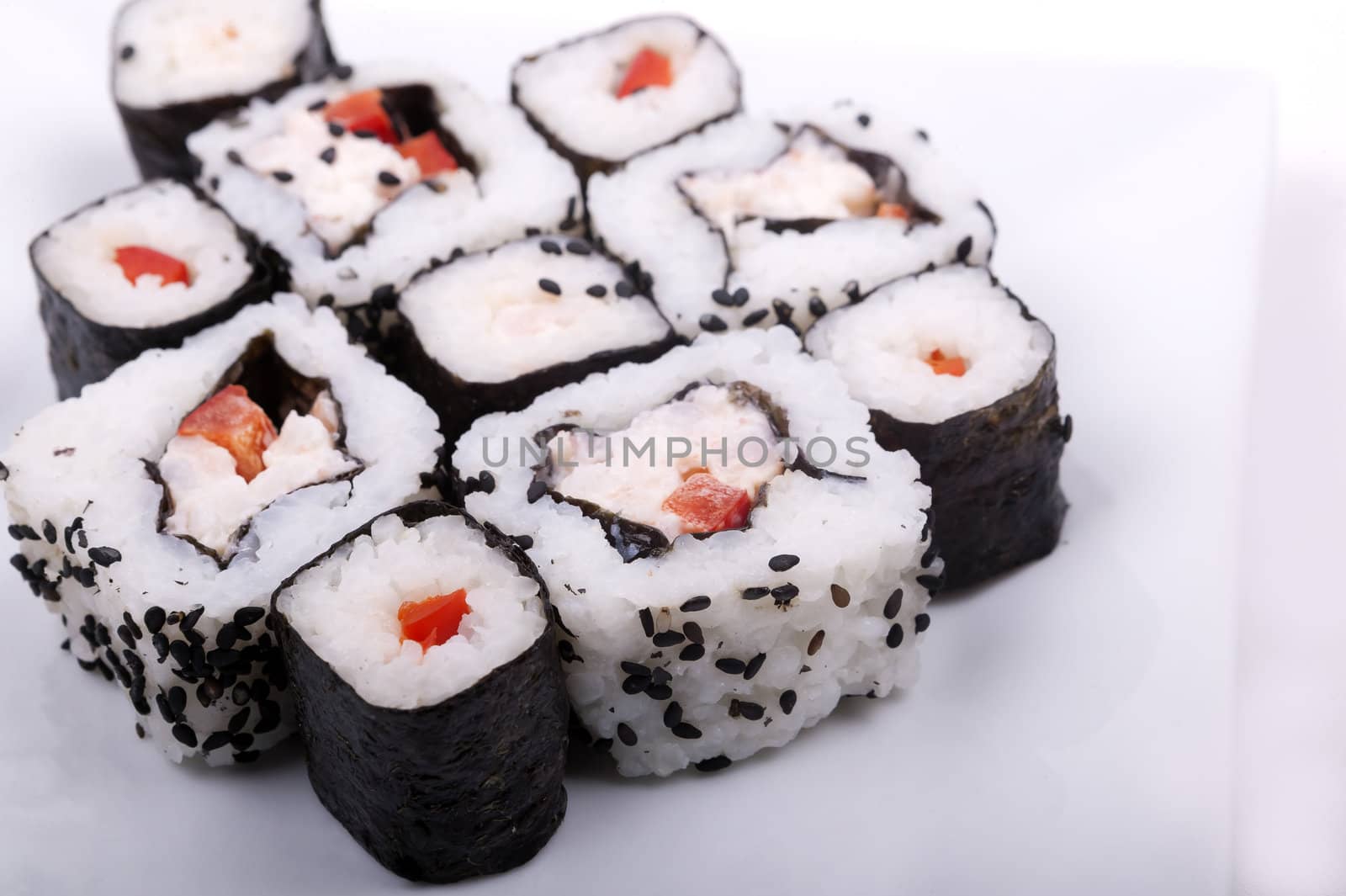 Sushi isolated on a white background