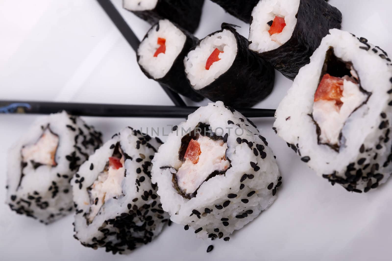 Sushi isolated on a white background