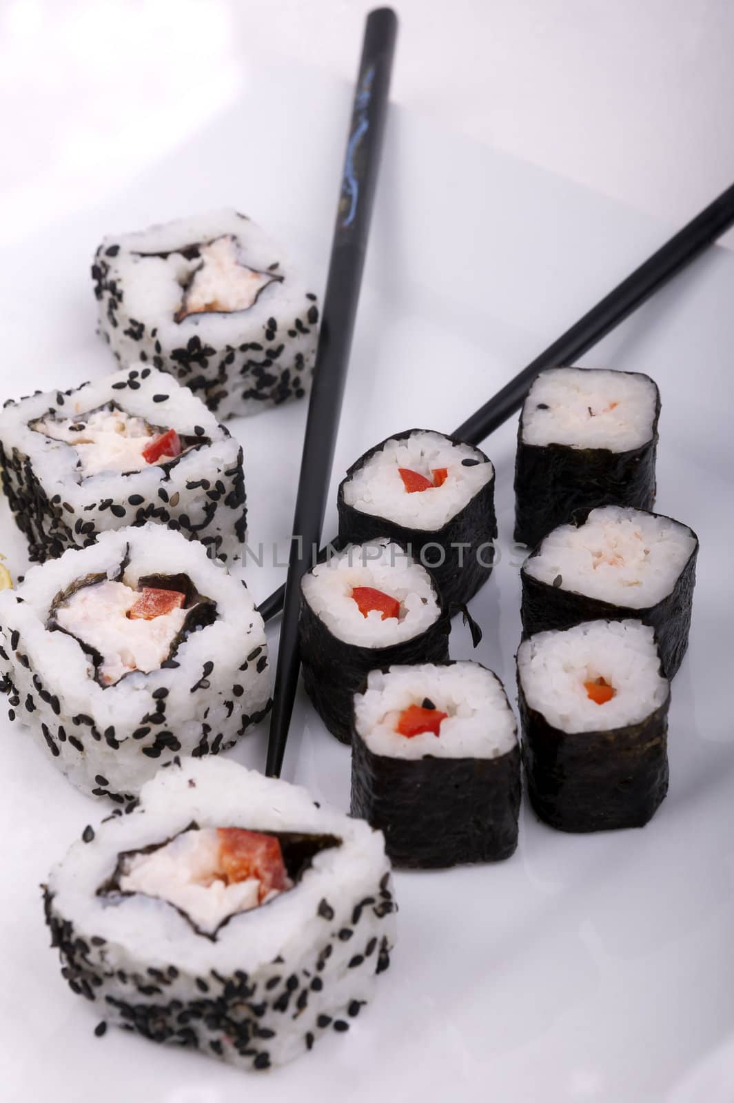 Sushi isolated on a white background