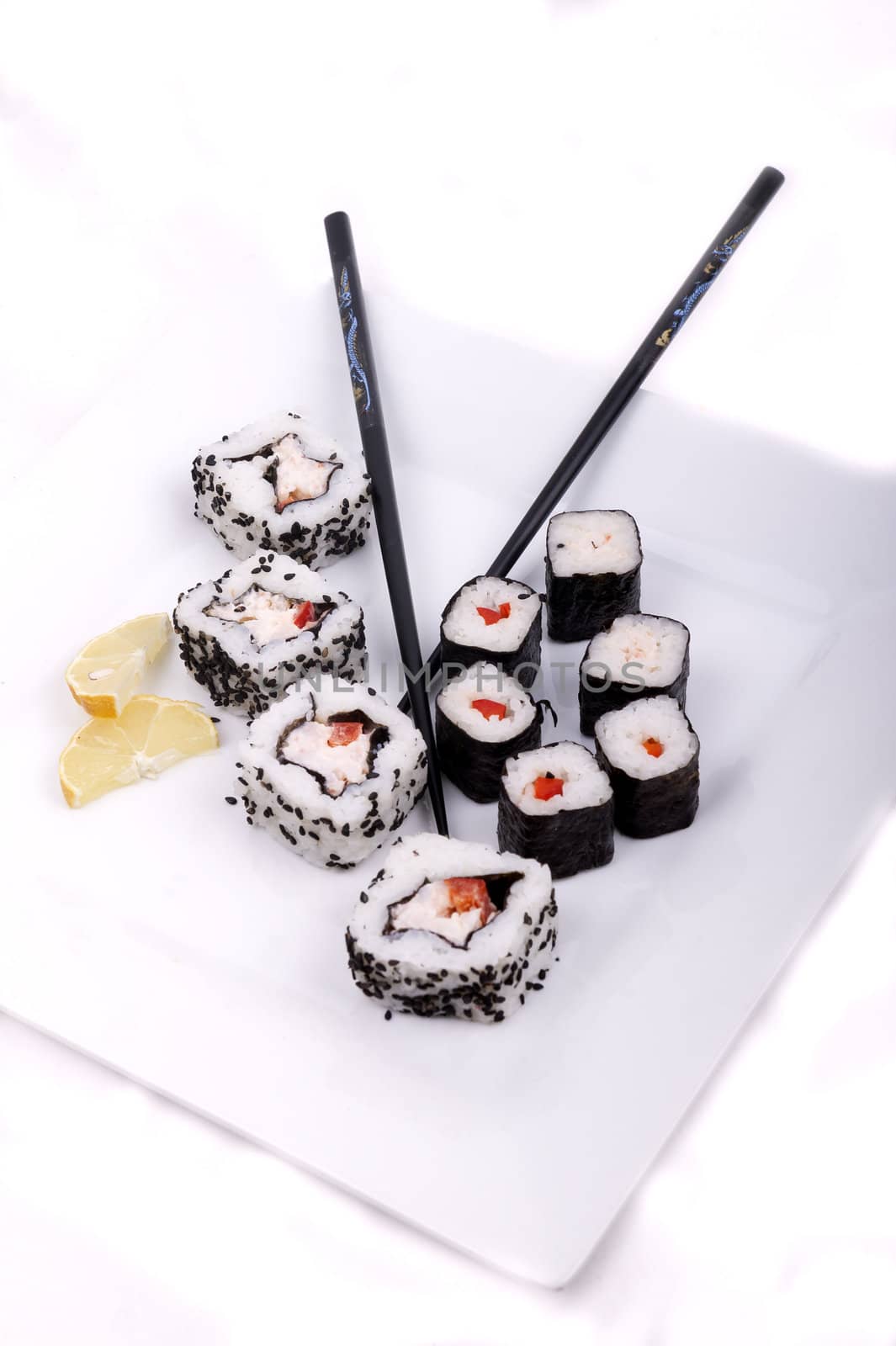 Sushi isolated on a white background