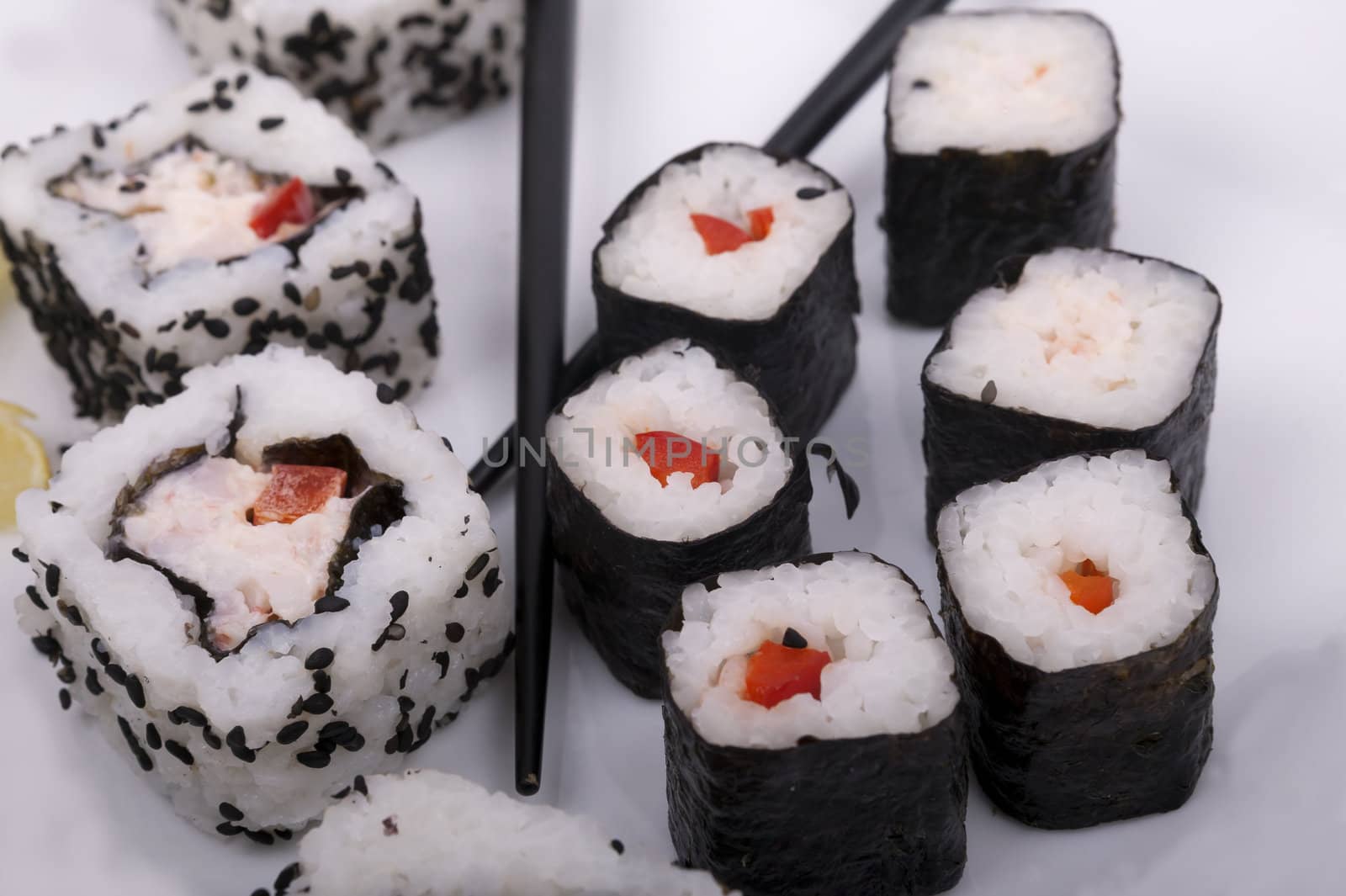 Sushi isolated on a white background