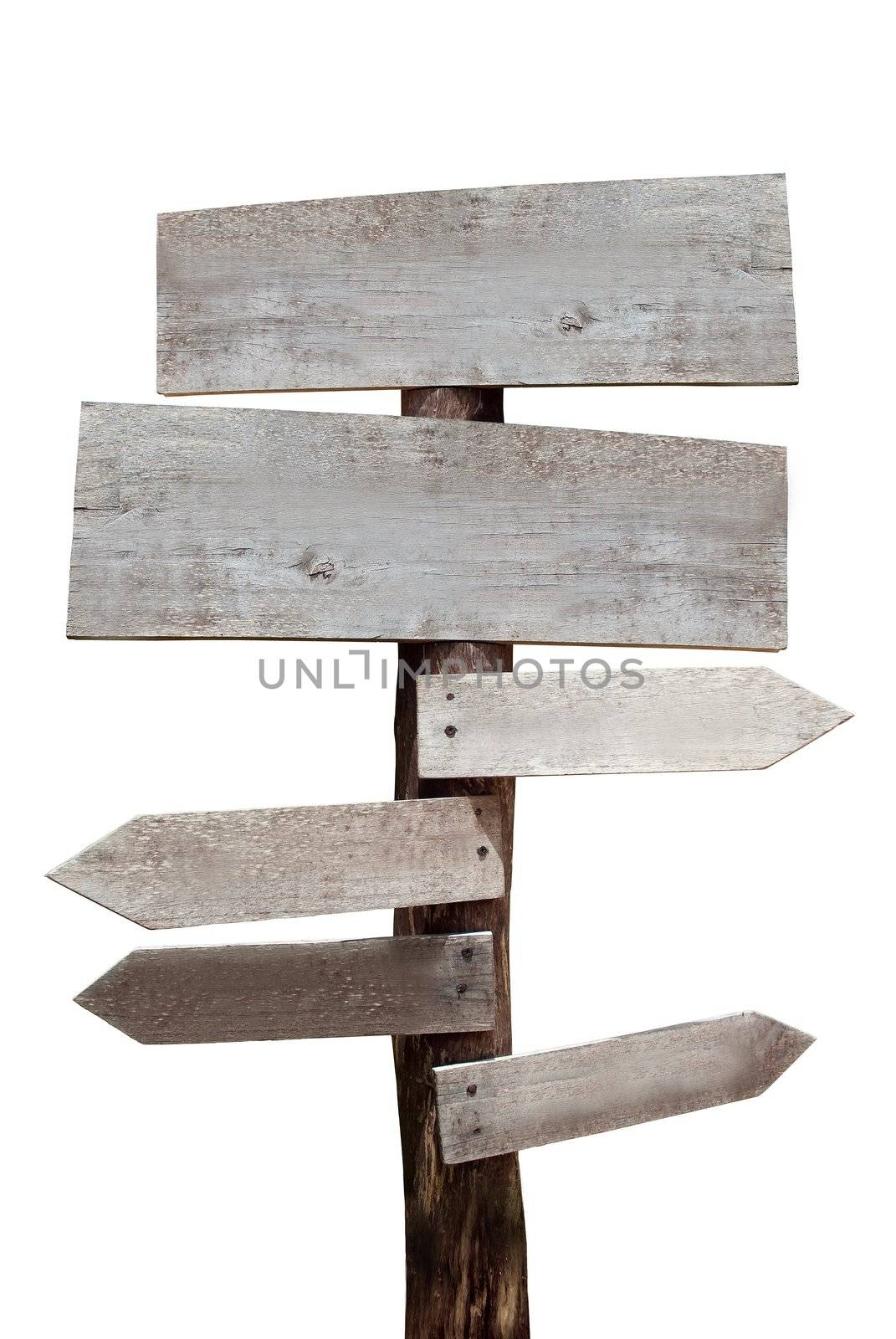 wood sign isolated on a white background by ponsulak