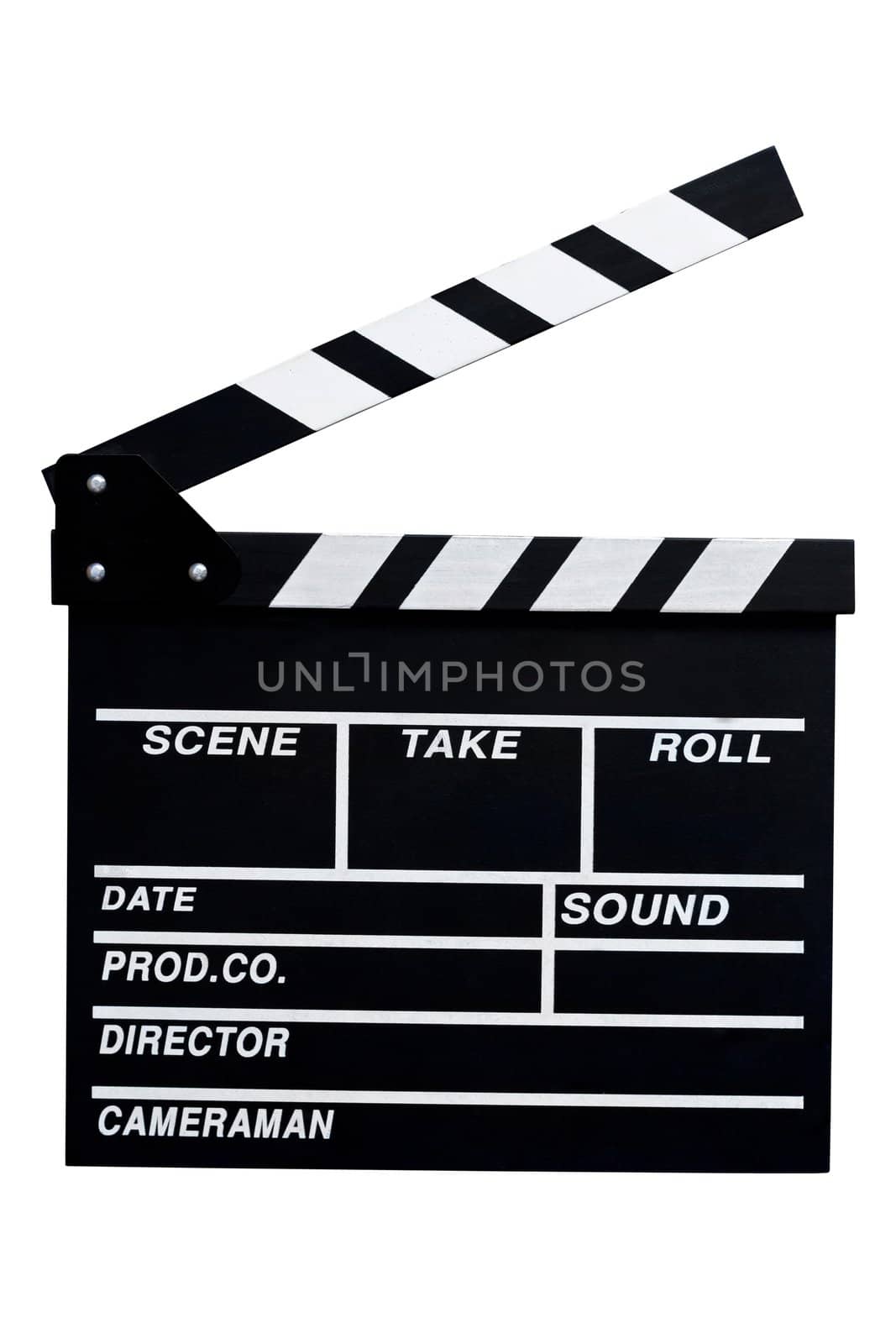 Clapboard on white background