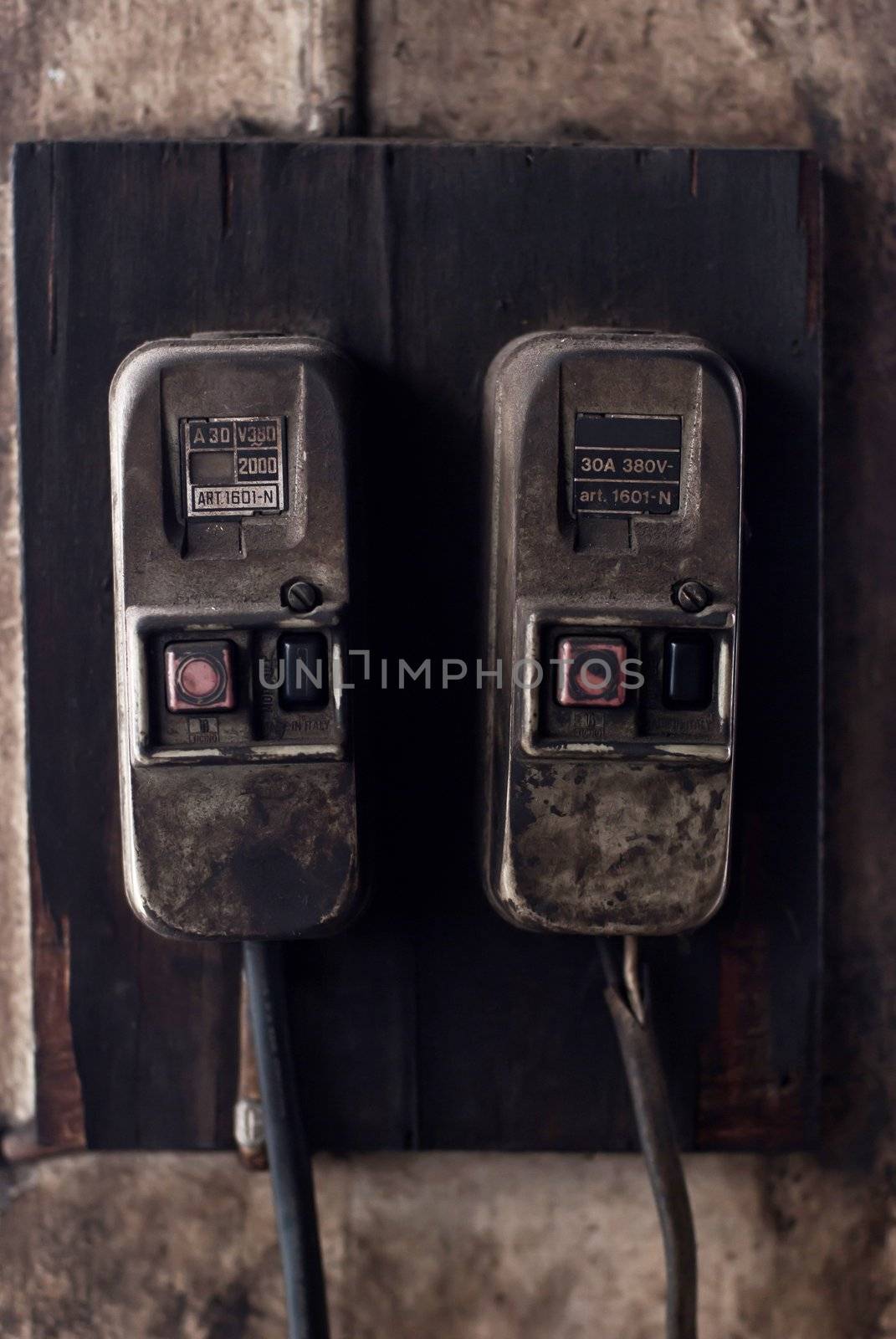close up image of Old switch by ponsulak