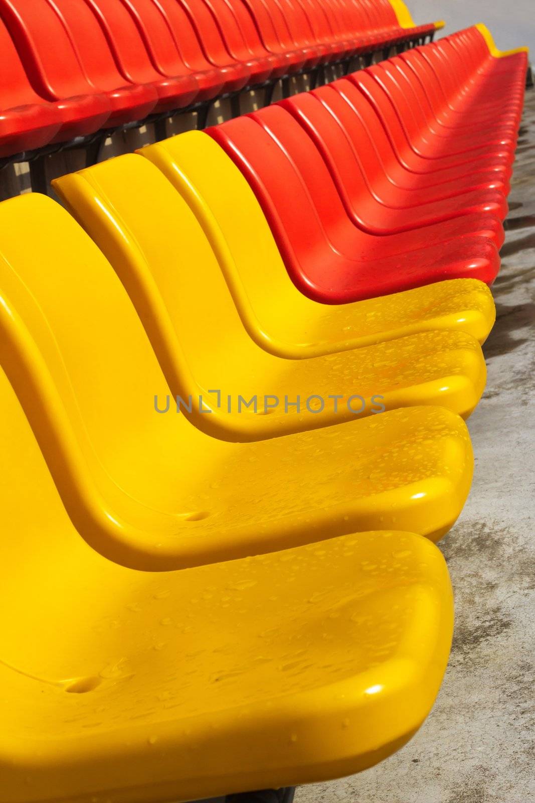 close up of stadium seats