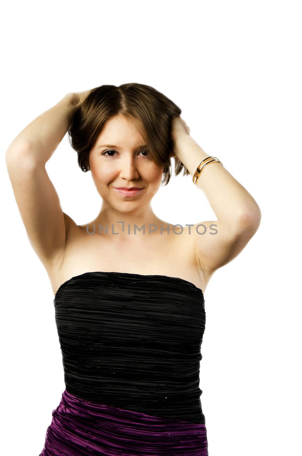 Young woman in an elegant evening dress