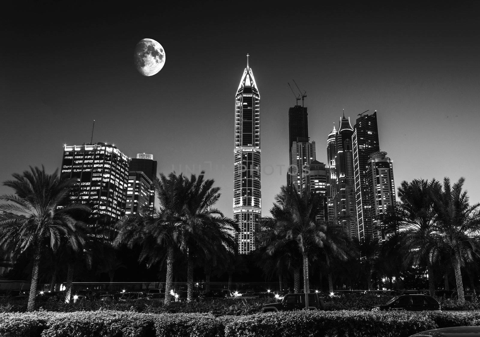 DUBAI, UAE - NOVEMBER 18: Nightlife in Dubai. UAE. November 18, 2012