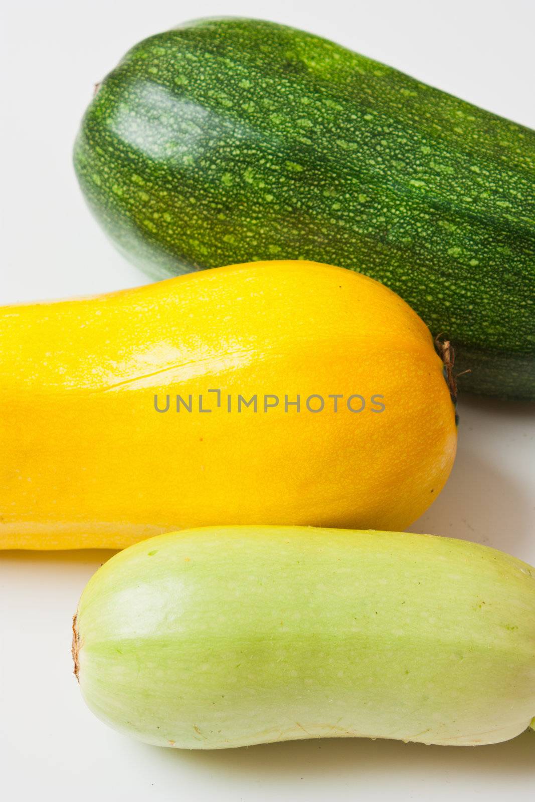 zucchini on a white background