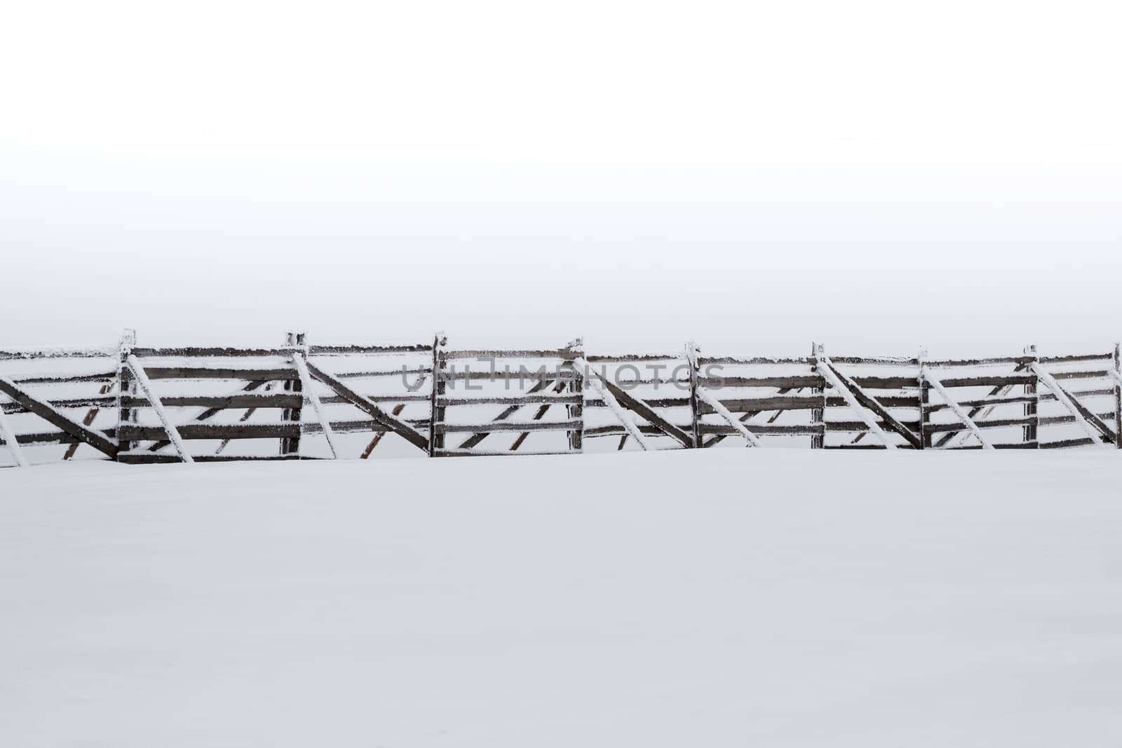 overcast snow snowdrift with space for text