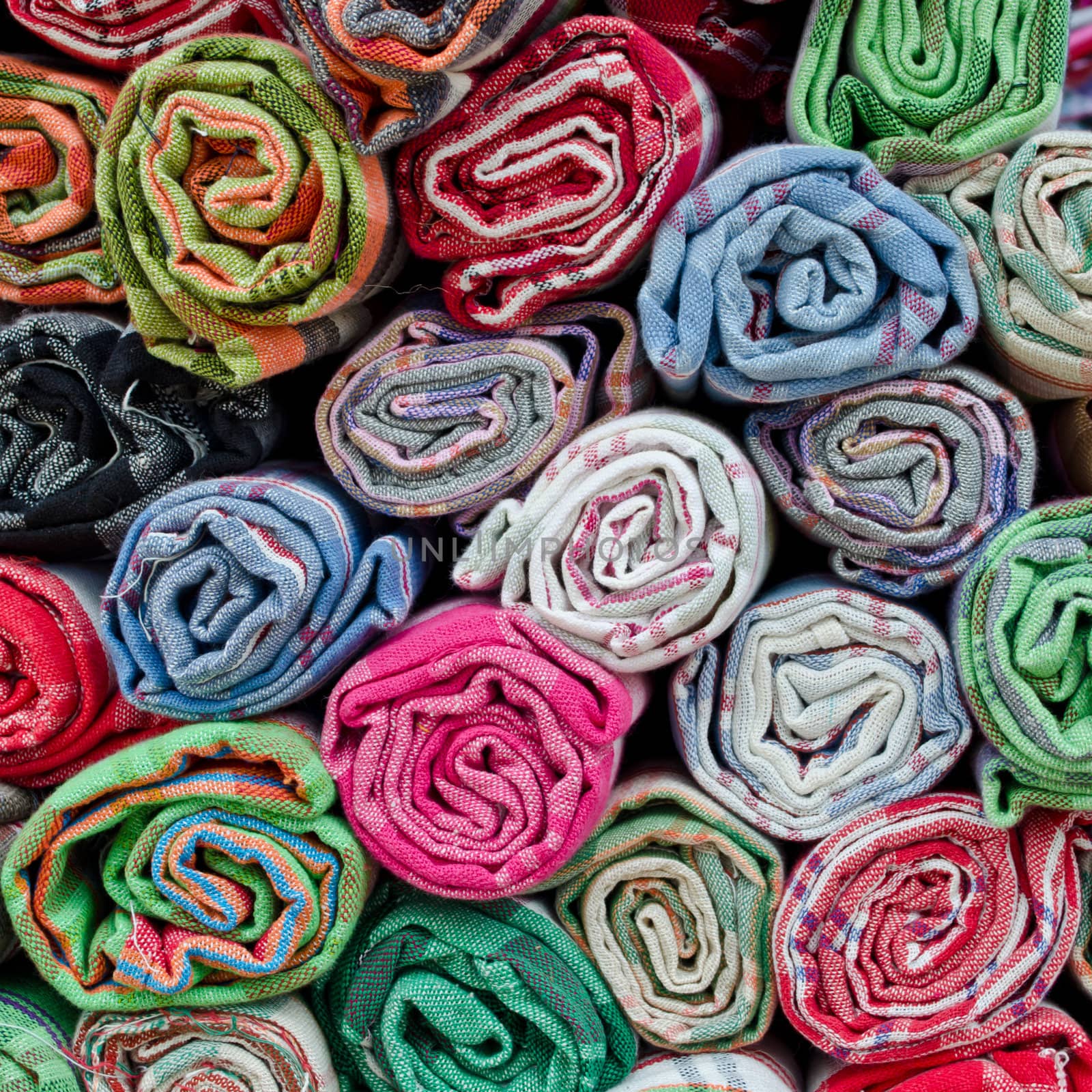 Pile of colorful cotton towels