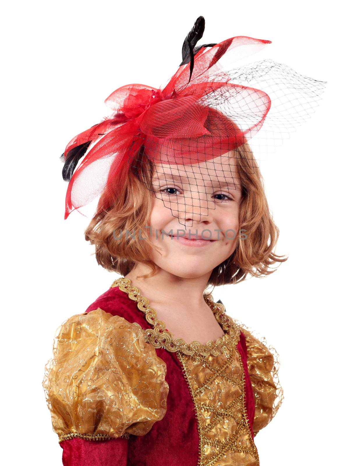 beautiful little girl with veil portrait