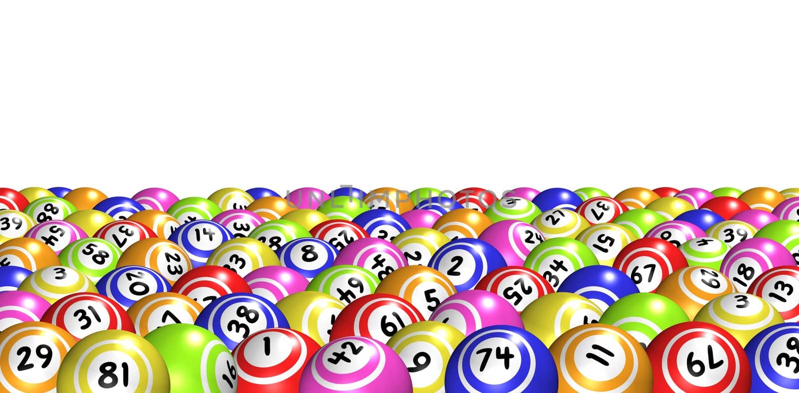 Illustration of lots of Bingo balls