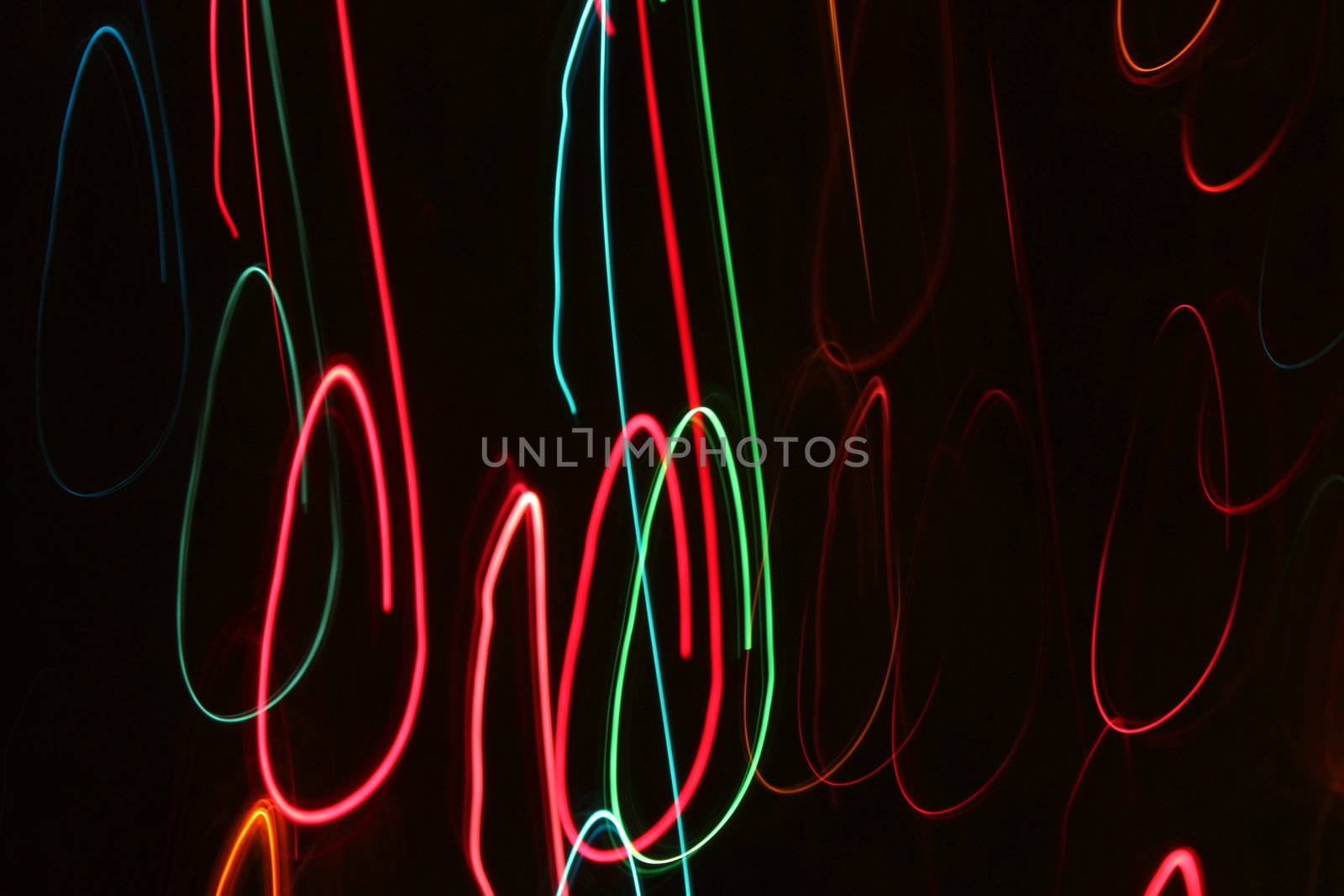 Abstract Christmas light blurred by motion