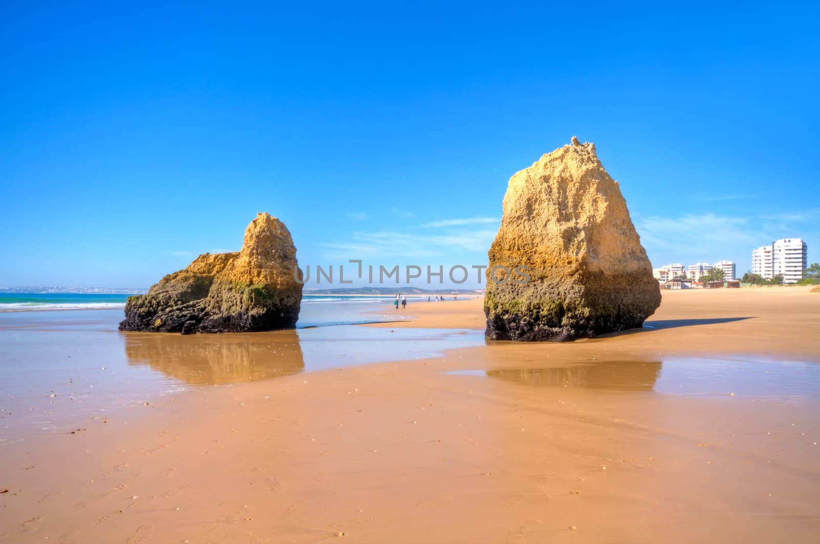 Natural rocks at Praia Tres Irmaos in Alvor Portugal