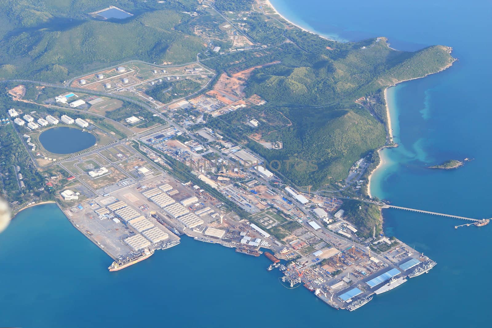 aerial view of durban harbour, Sattahip thailand