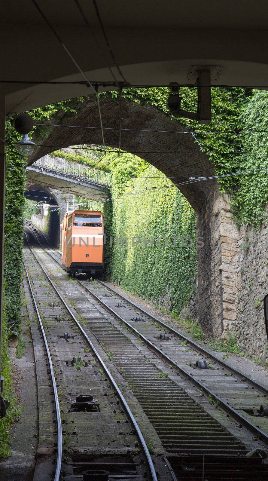 Bergamo, Italy  funicular railways links the Citt� Bassa (lower town) with the Citt� Alta (upper town)
