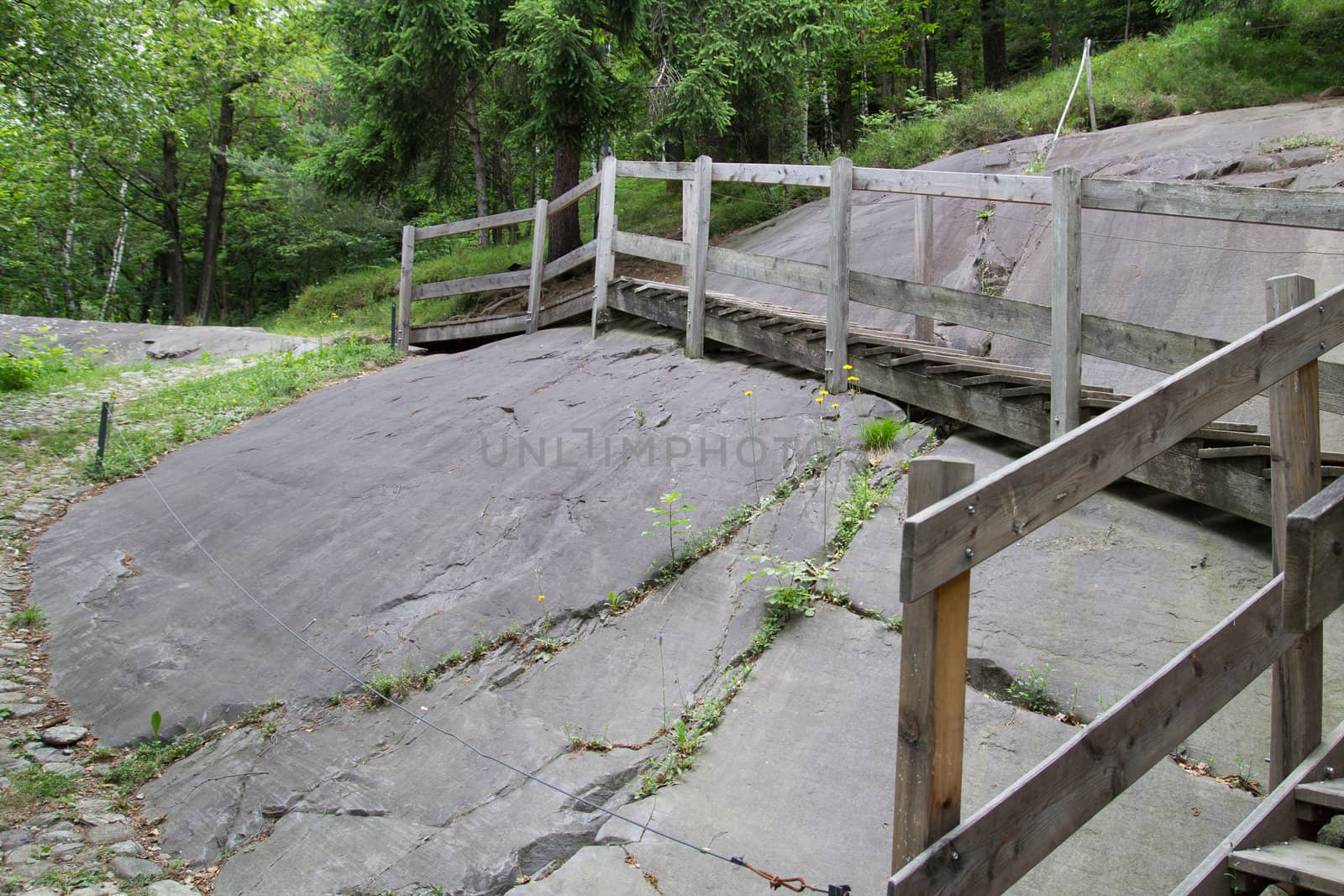The Naquane National Park of Rock Engravings in Capo di Ponte Italy. World Heritage UNESCO site n. 94
