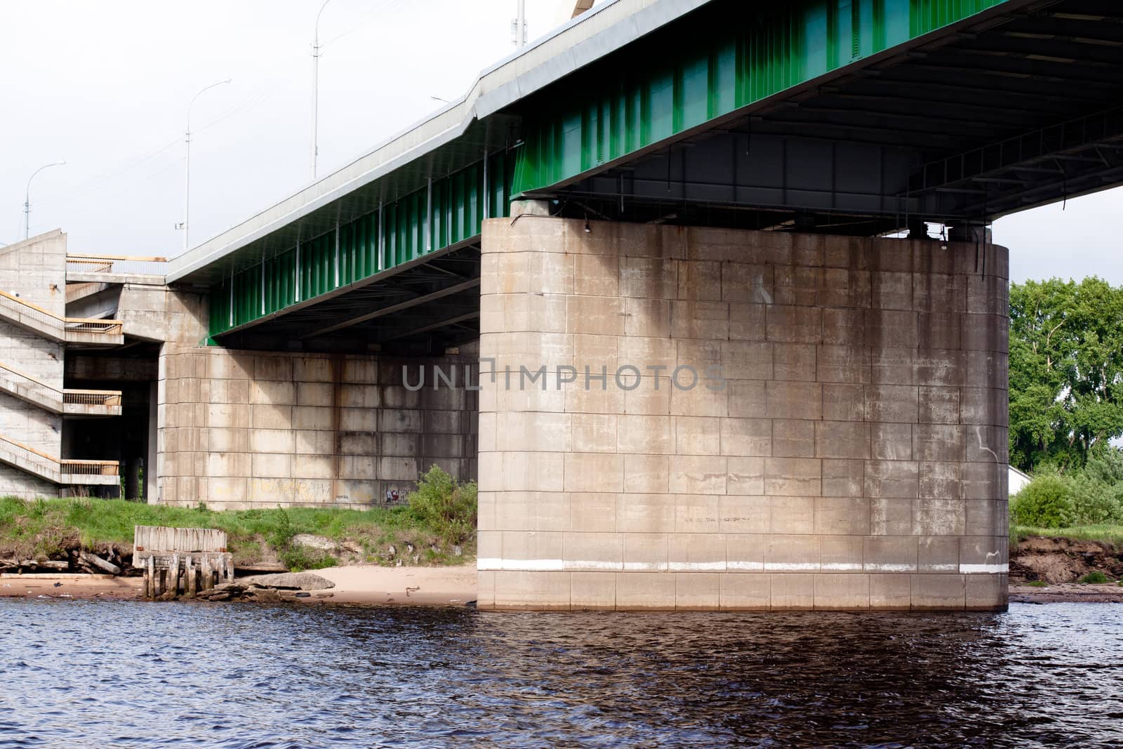 A big modern bridge on a river
