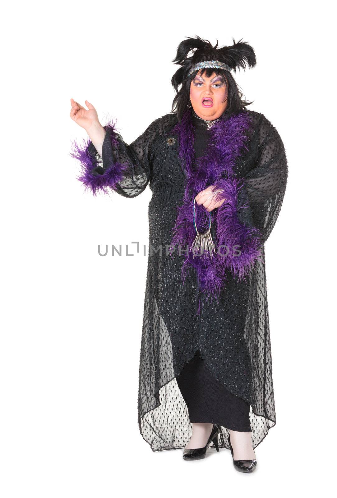 Cheerful man, Drag Queen, in a Female Suit by Discovod