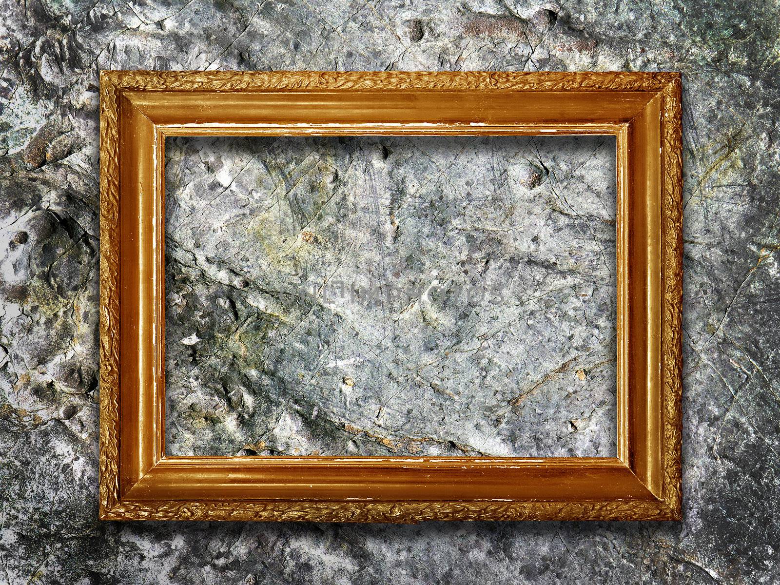 illustration of a Picture frame on a stone grunge background