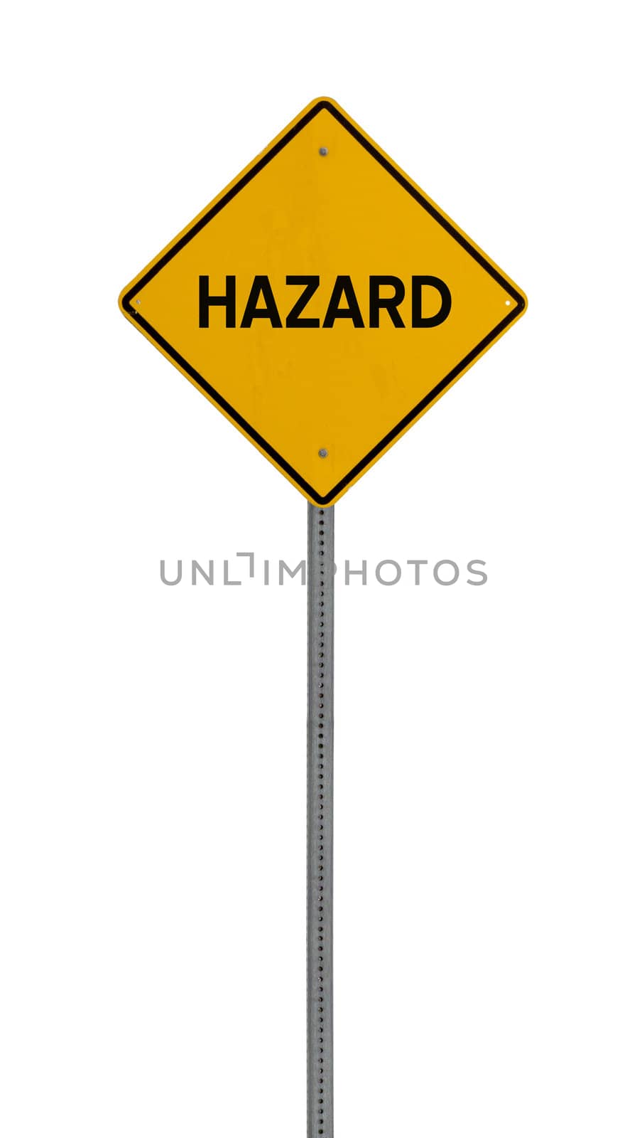 Isolated Yellow driving warning sign hazard by jeremywhat