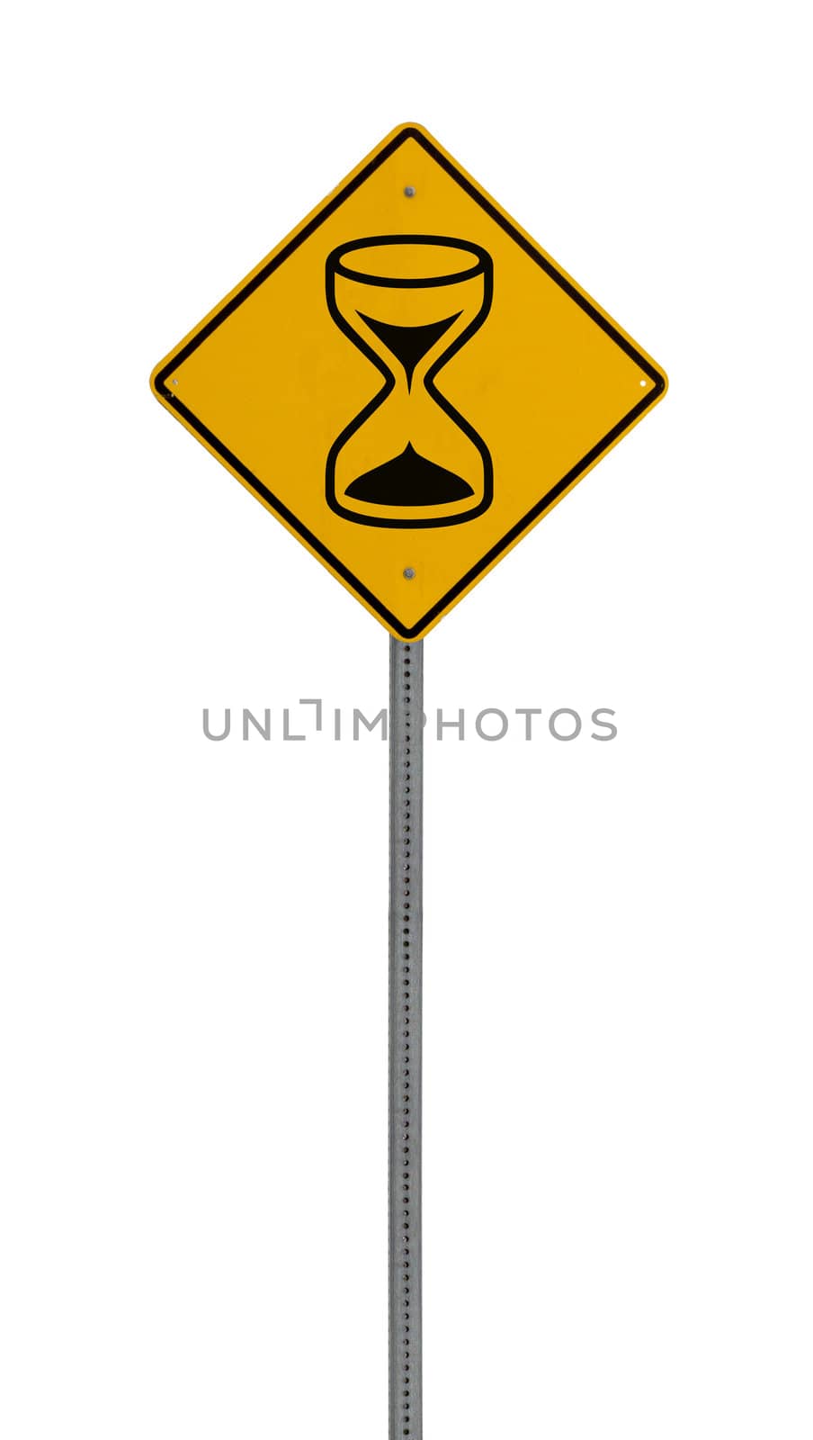 Isolated Yellow driving warning sign time by jeremywhat