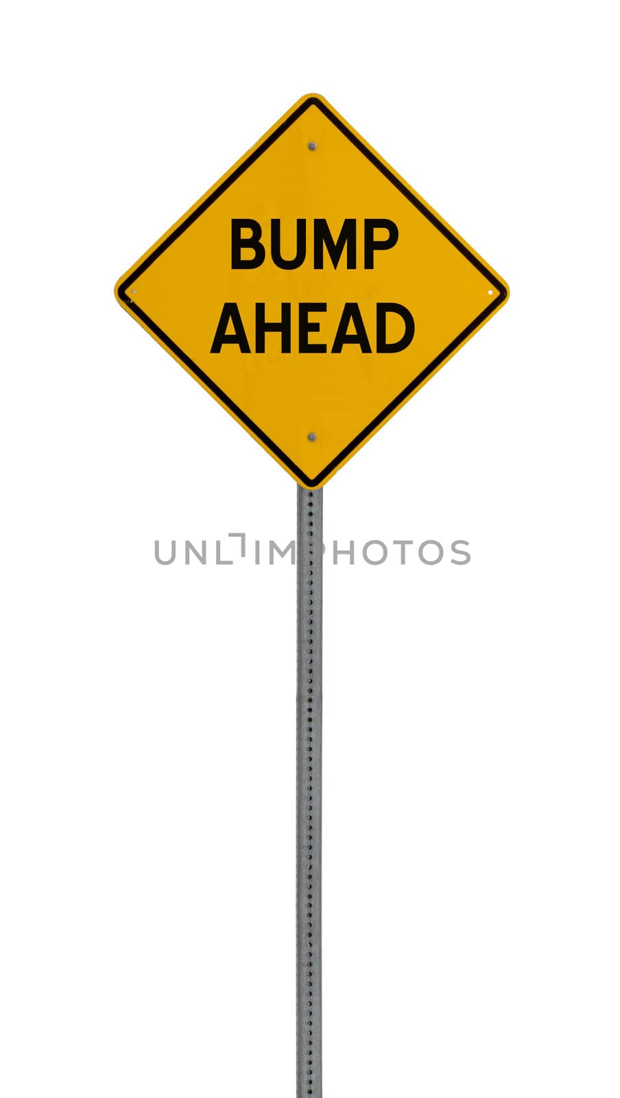 Isolated Yellow driving warning sign bump ahead by jeremywhat