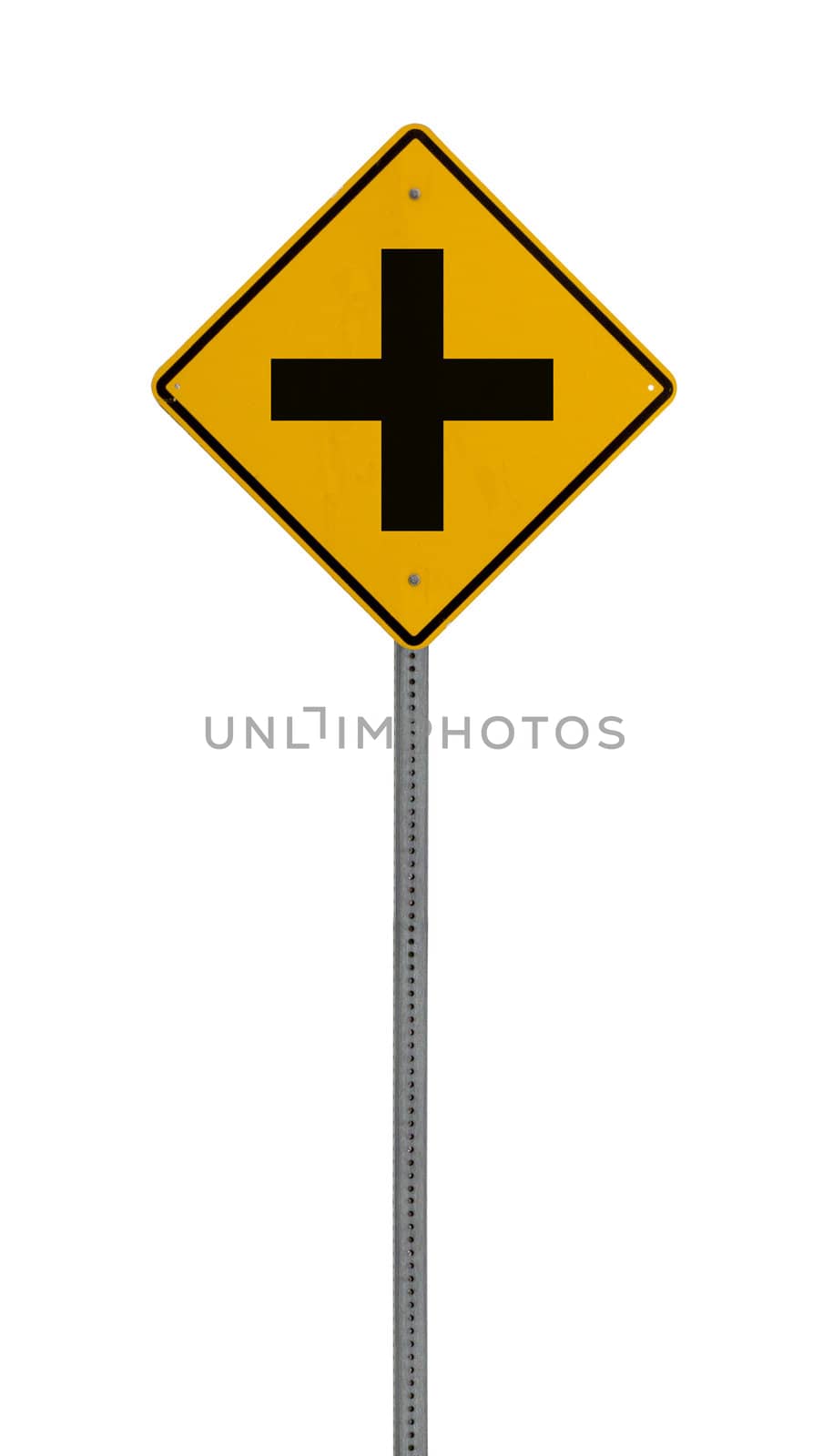 Isolated Yellow driving warning sign + by jeremywhat