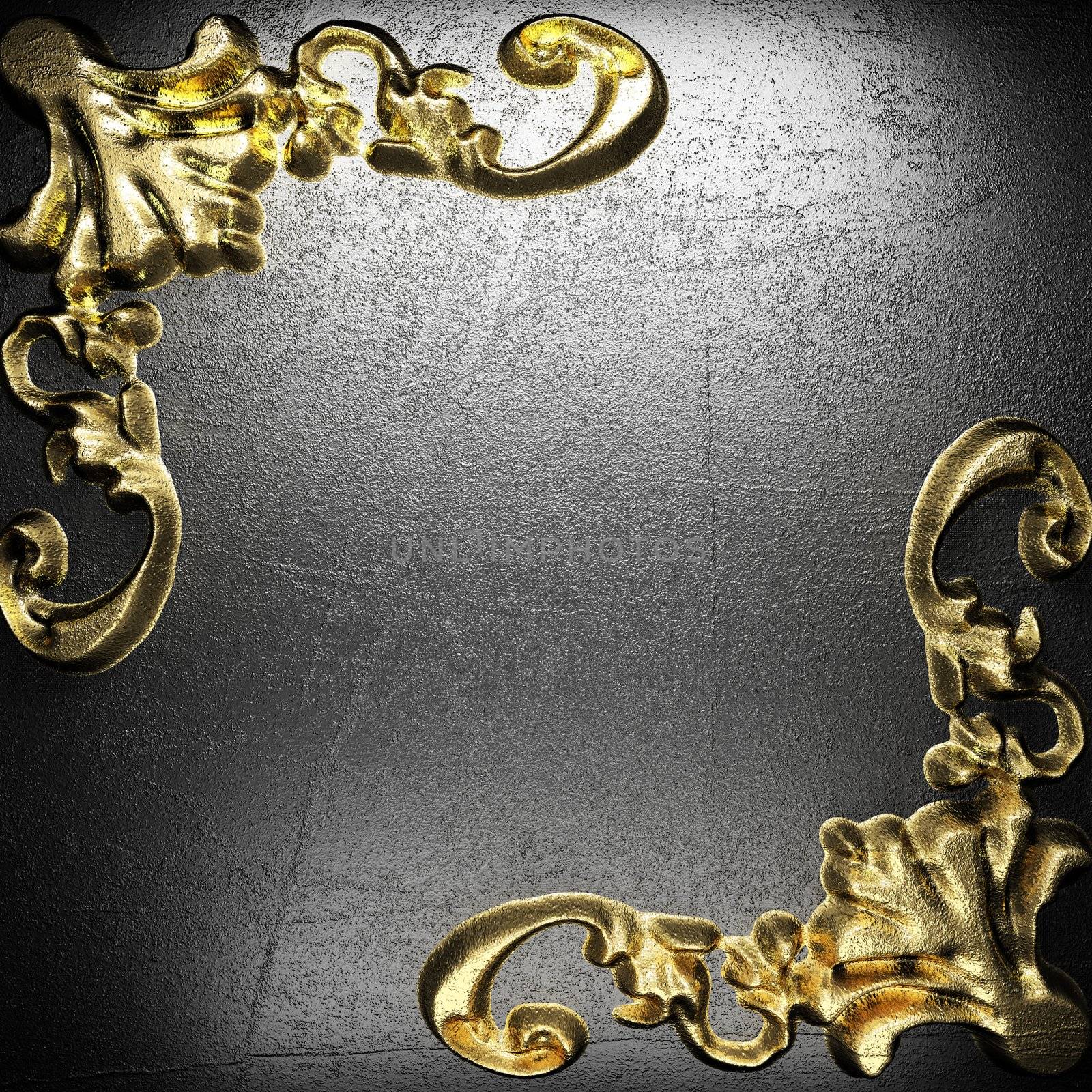 golden vintage ornament on wall