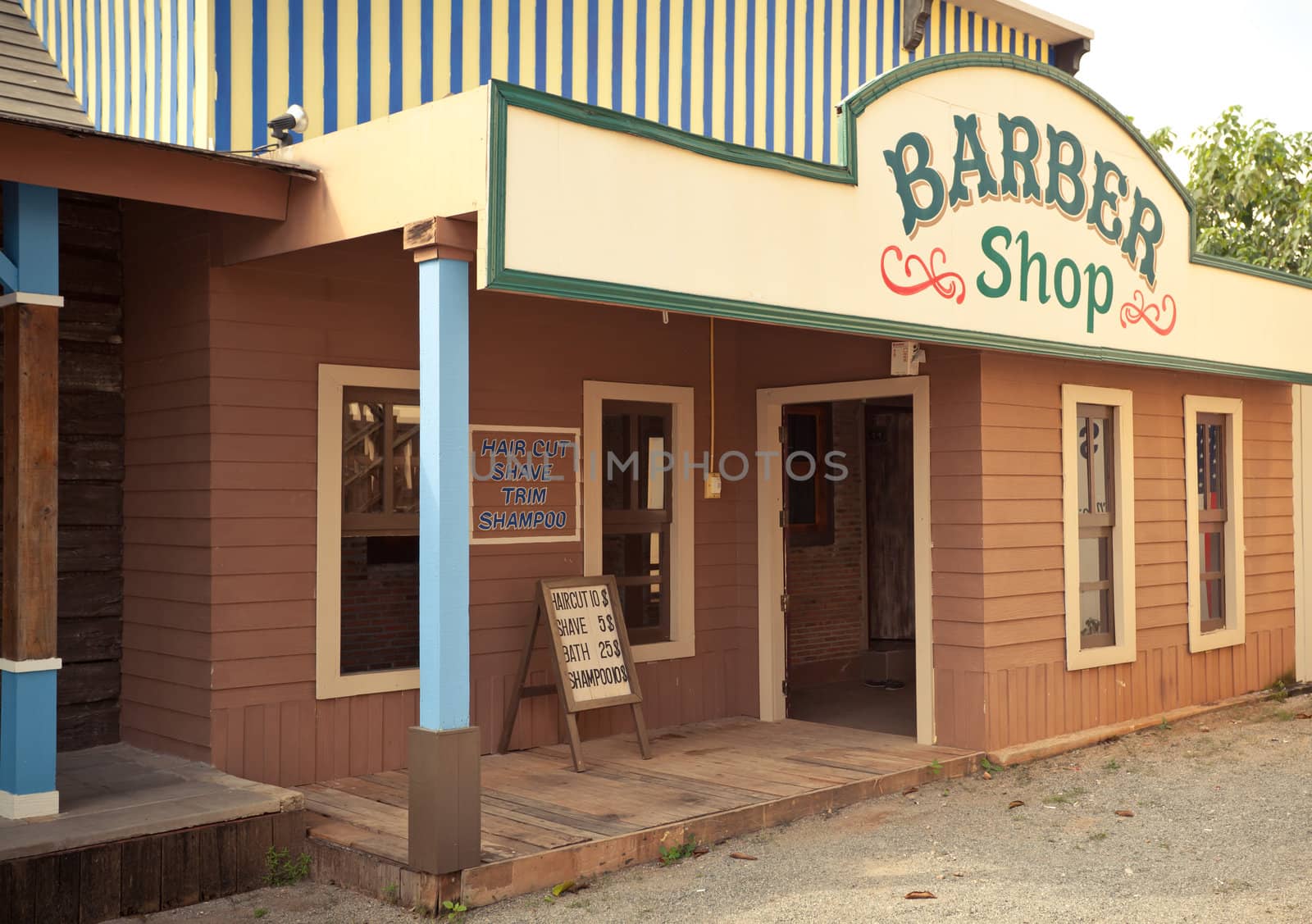 barber in Wild West style in rural