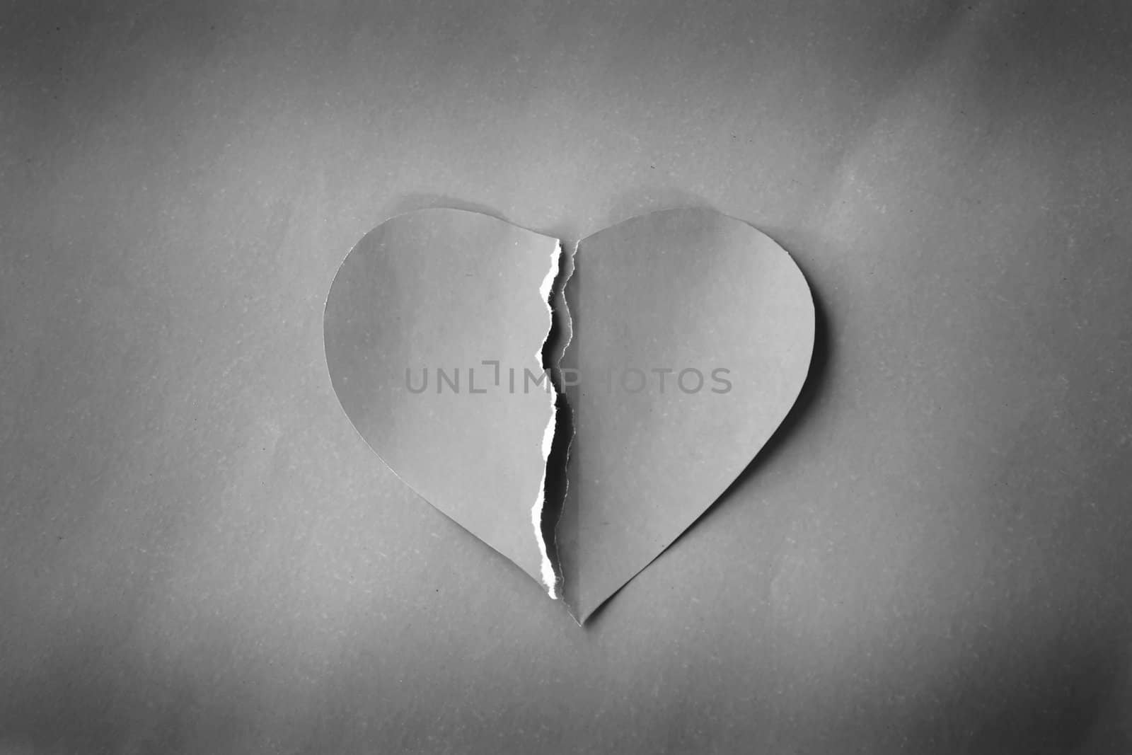 grunge heartbroken on paper background